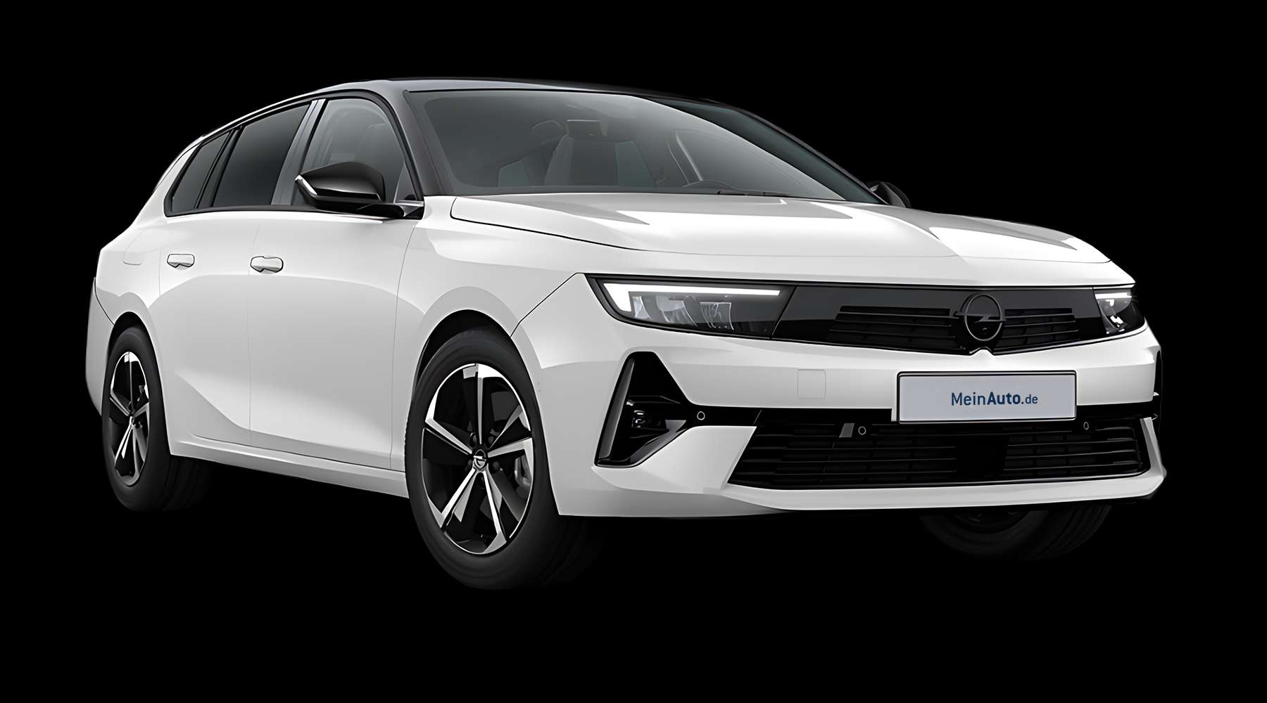 Schräge Frontansicht auf einen Opel Astra, freigestellt