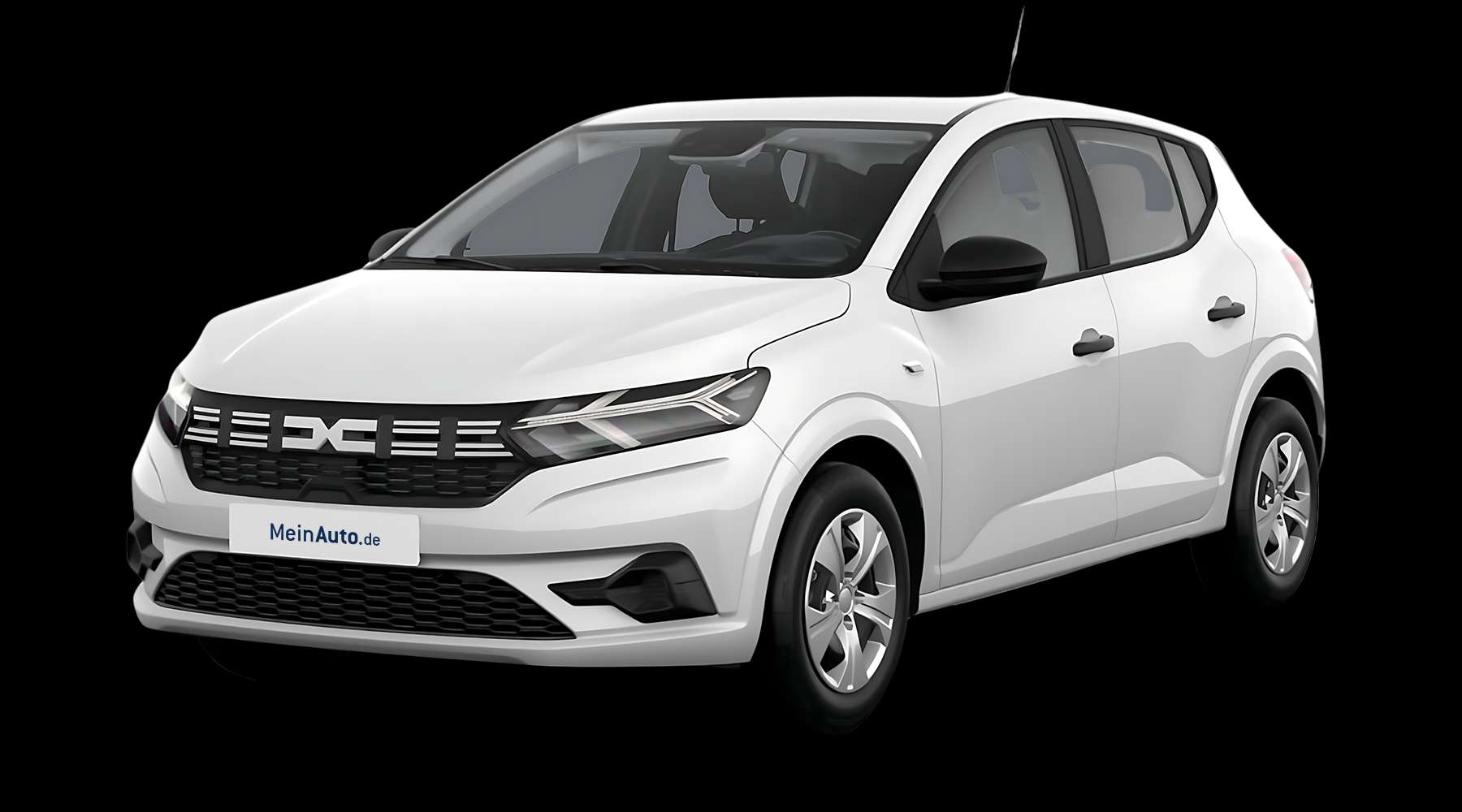 Schräge Frontansicht eines Dacia Sandero, freigestellt