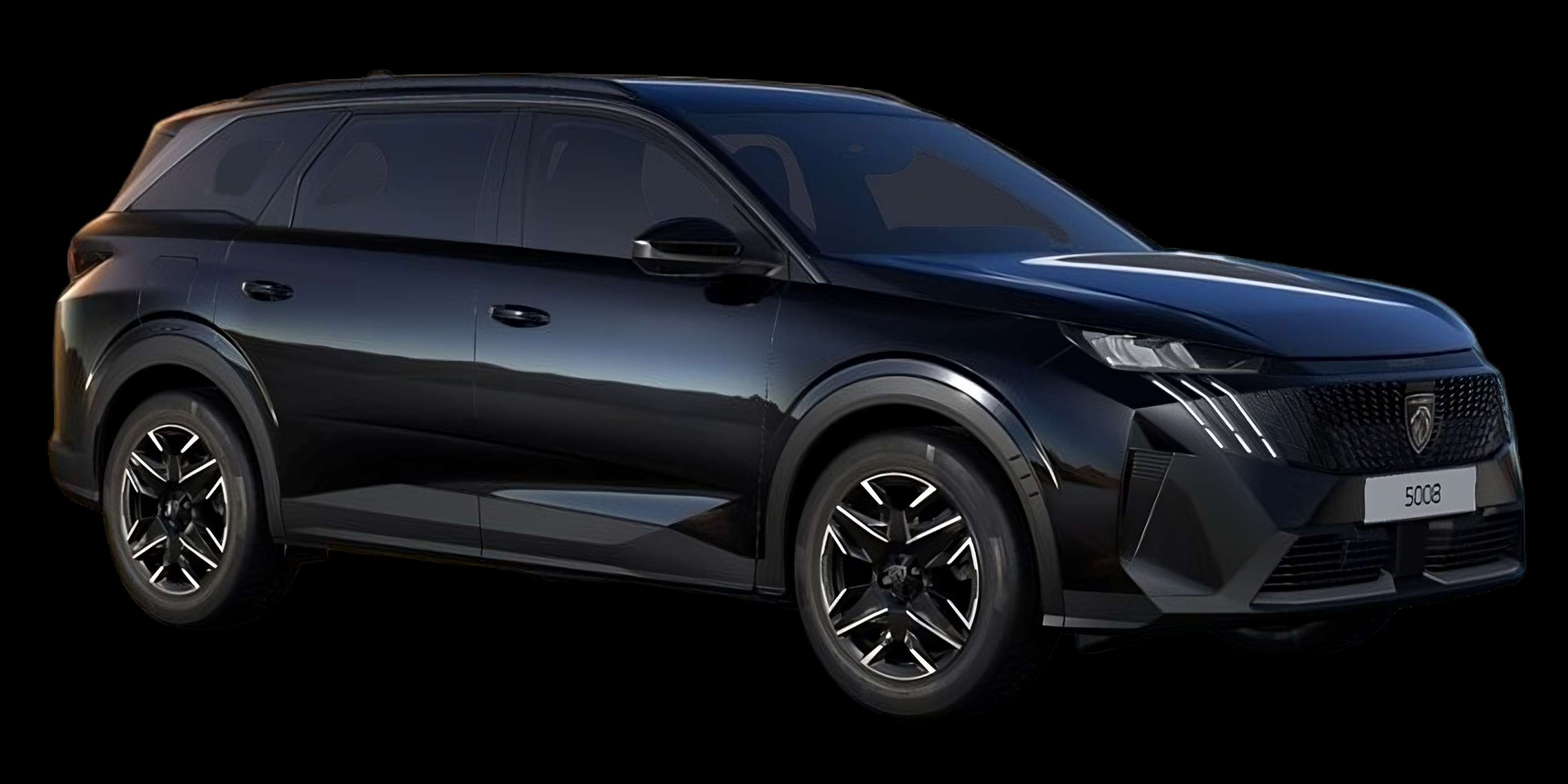 Schräge Frontansicht auf einen Peugeot 5008, freigestellt
