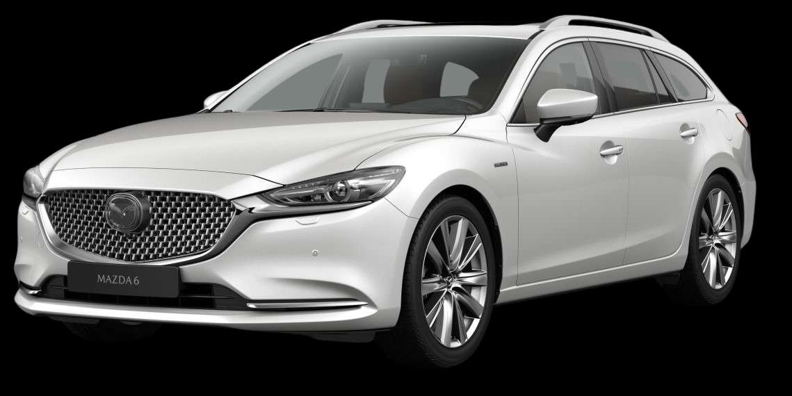 Schräge Frontansicht auf einen Mazda Mazda6, freigestellt