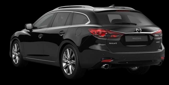 Schräge Heckansicht eines Mazda Mazda6, freigestellt