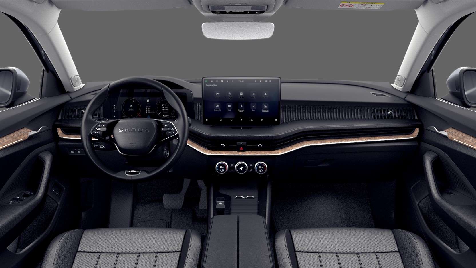 Ansicht des Armaturenbretts eines Skoda Superb