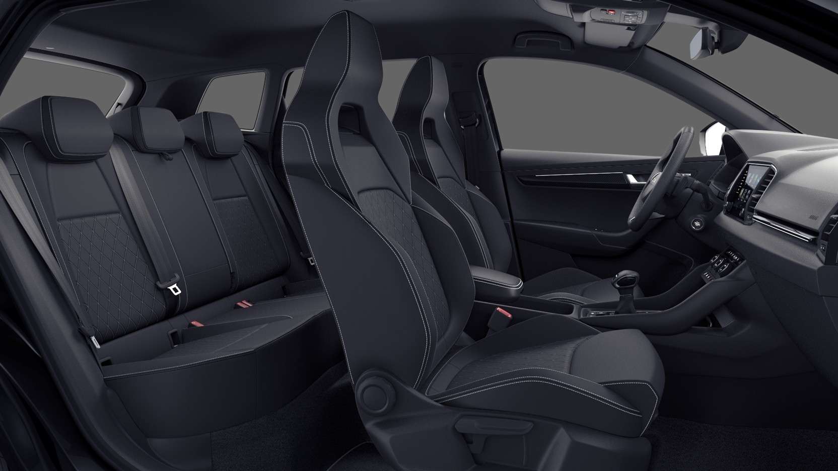 Ansicht der Frontsitze eines Skoda Karoq