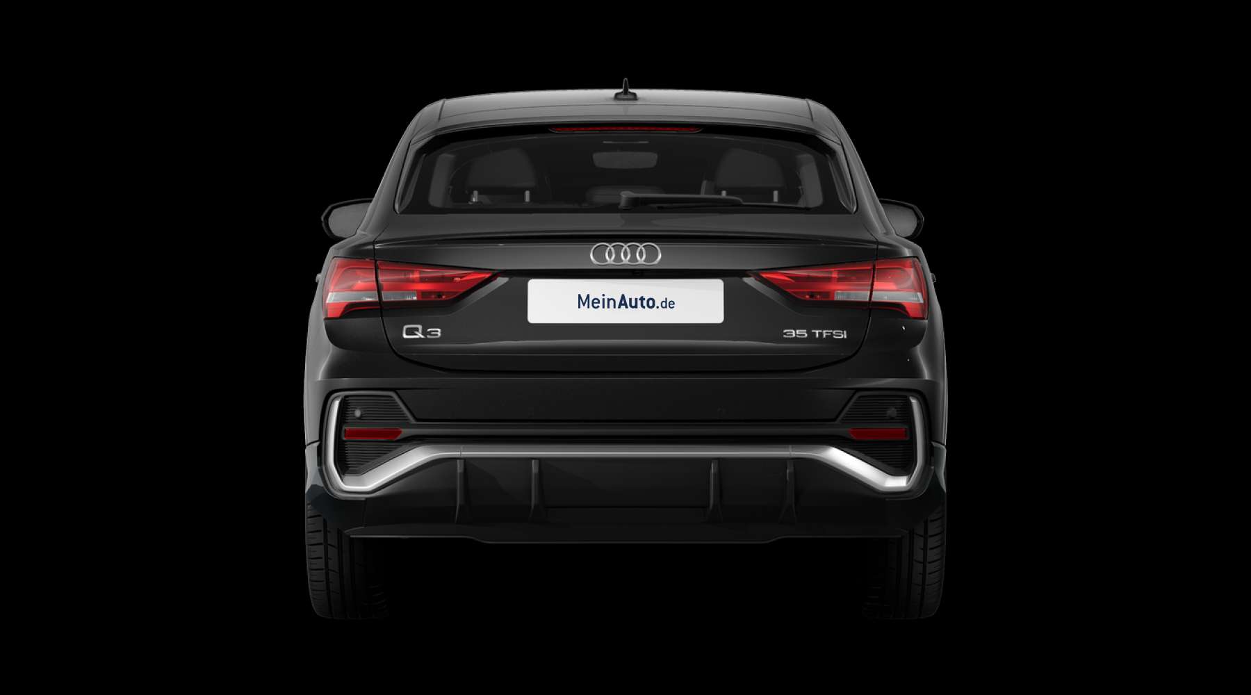 Heckansicht auf einen Audi Q3 Sportback