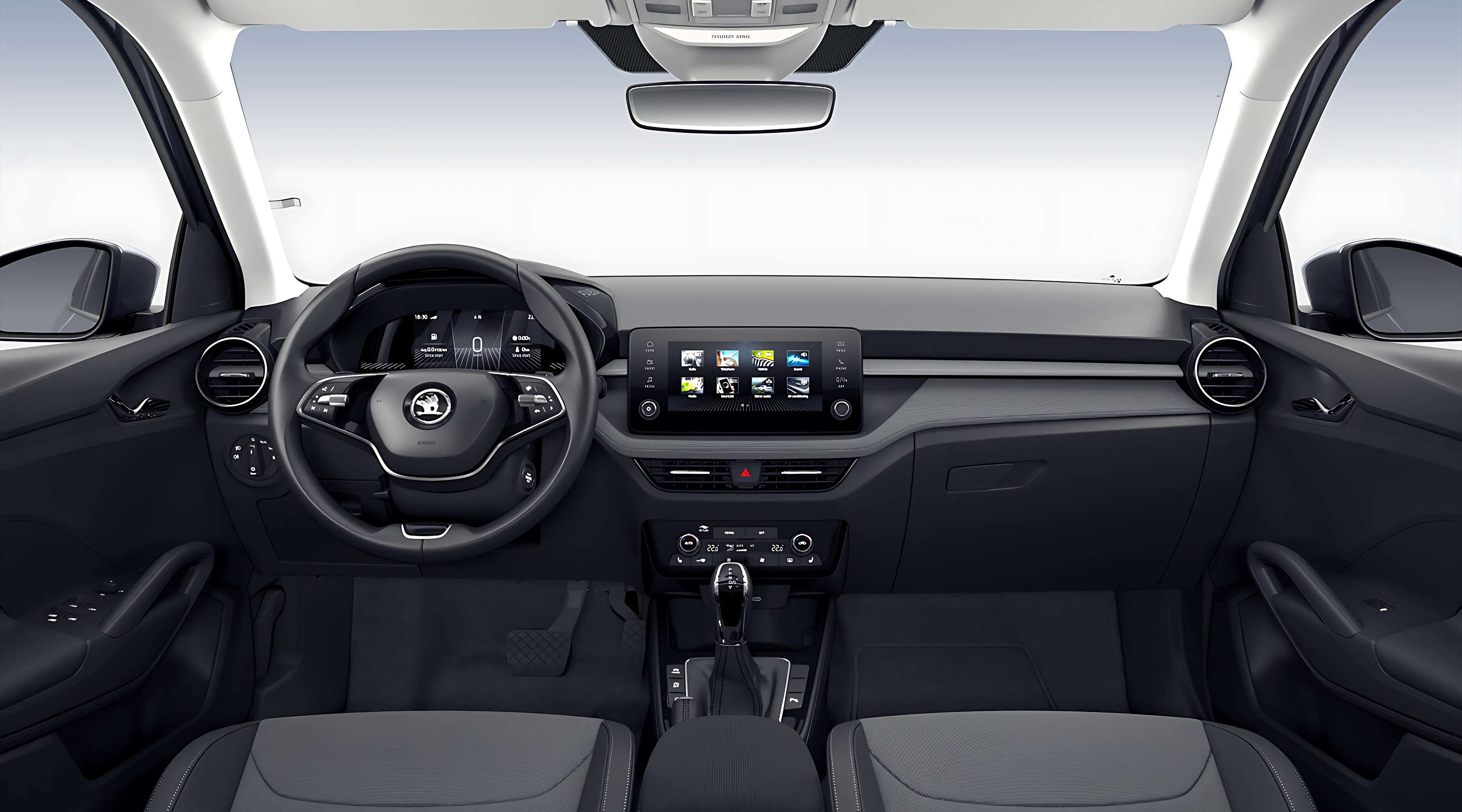 Ansicht des Armaturenbretts eines Skoda Fabia