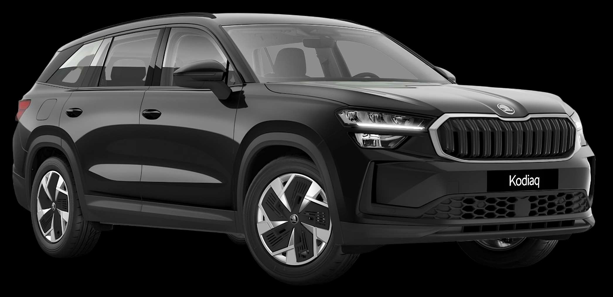 Schräge Frontansicht auf einen Skoda Kodiaq, freigestellt