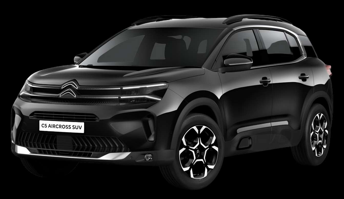 Schräge Frontansicht auf einen Citroën C5 Aircross, freigestellt