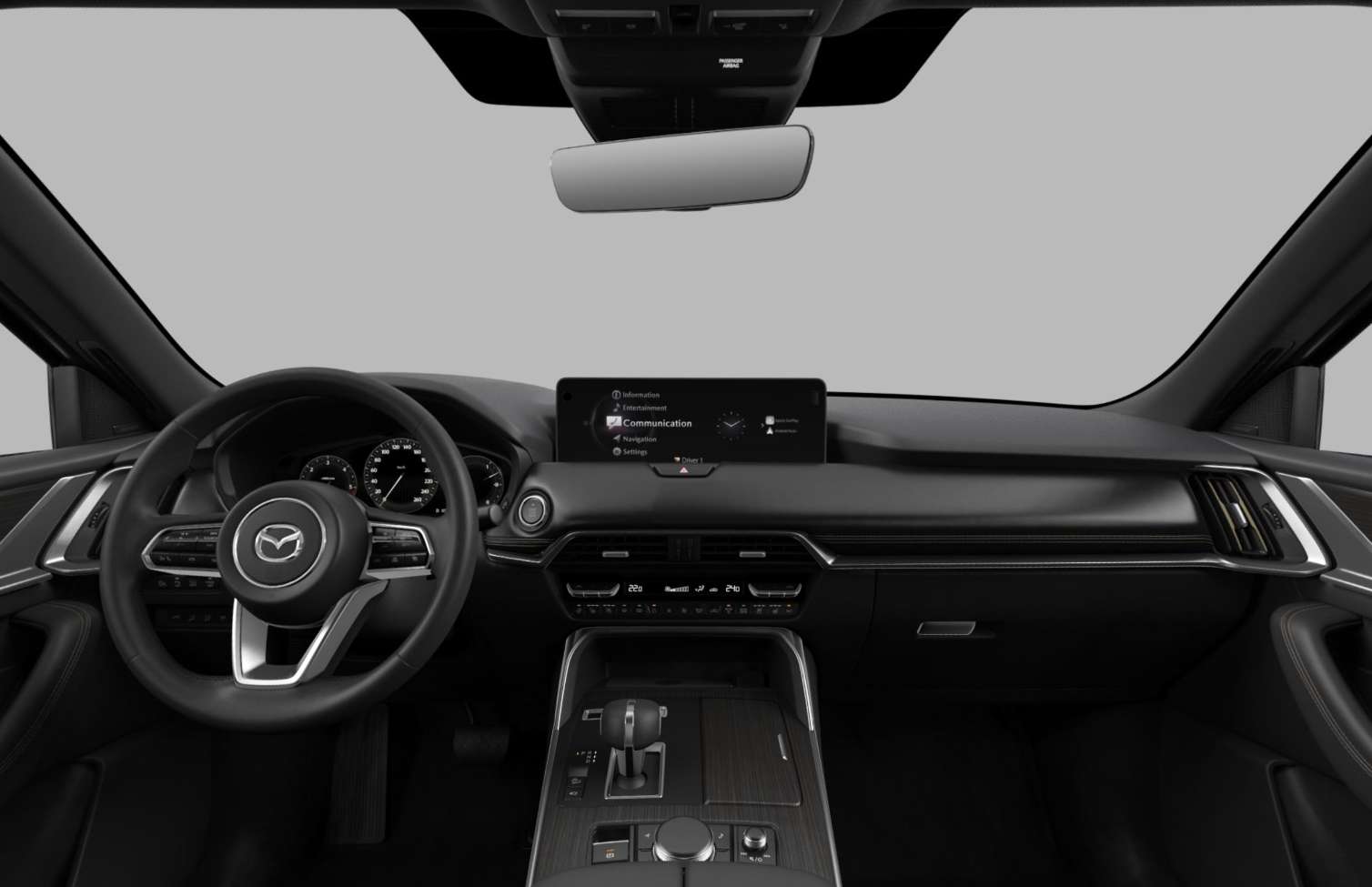 Ansicht des Armaturenbretts eines Mazda CX-80