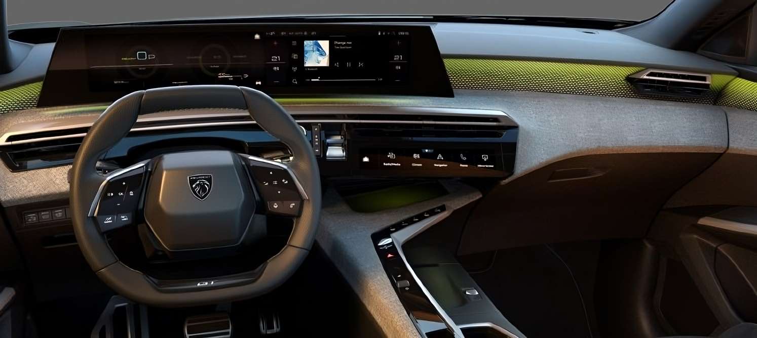 Ansicht des Armaturenbretts eines Peugeot 5008