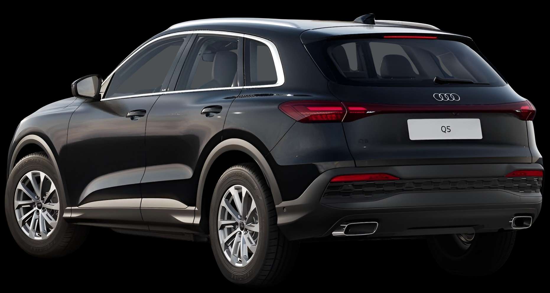 Schräge Heckansicht auf einen Audi Q5, freigestellt