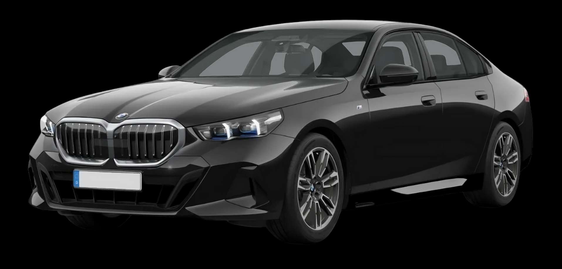 Schräge Frontansicht auf einen BMW 5er-Reihe, freigestellt