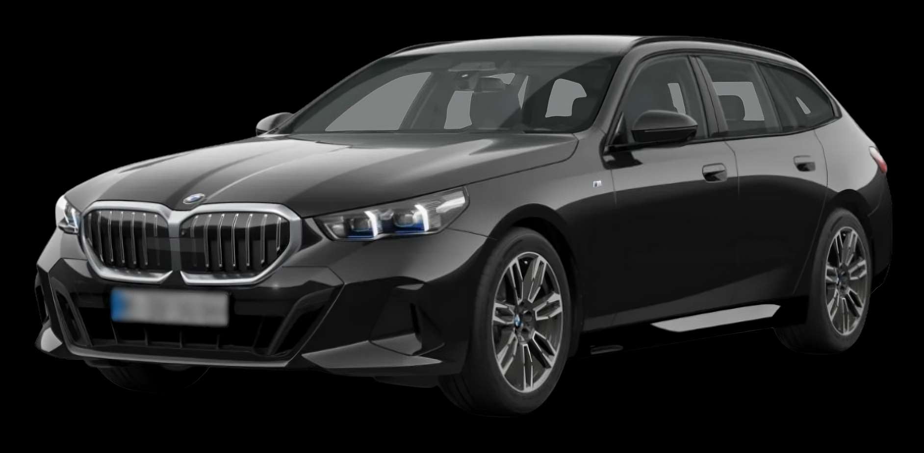 Schräge Frontansicht eines BMW 5er-Reihe, freigestellt