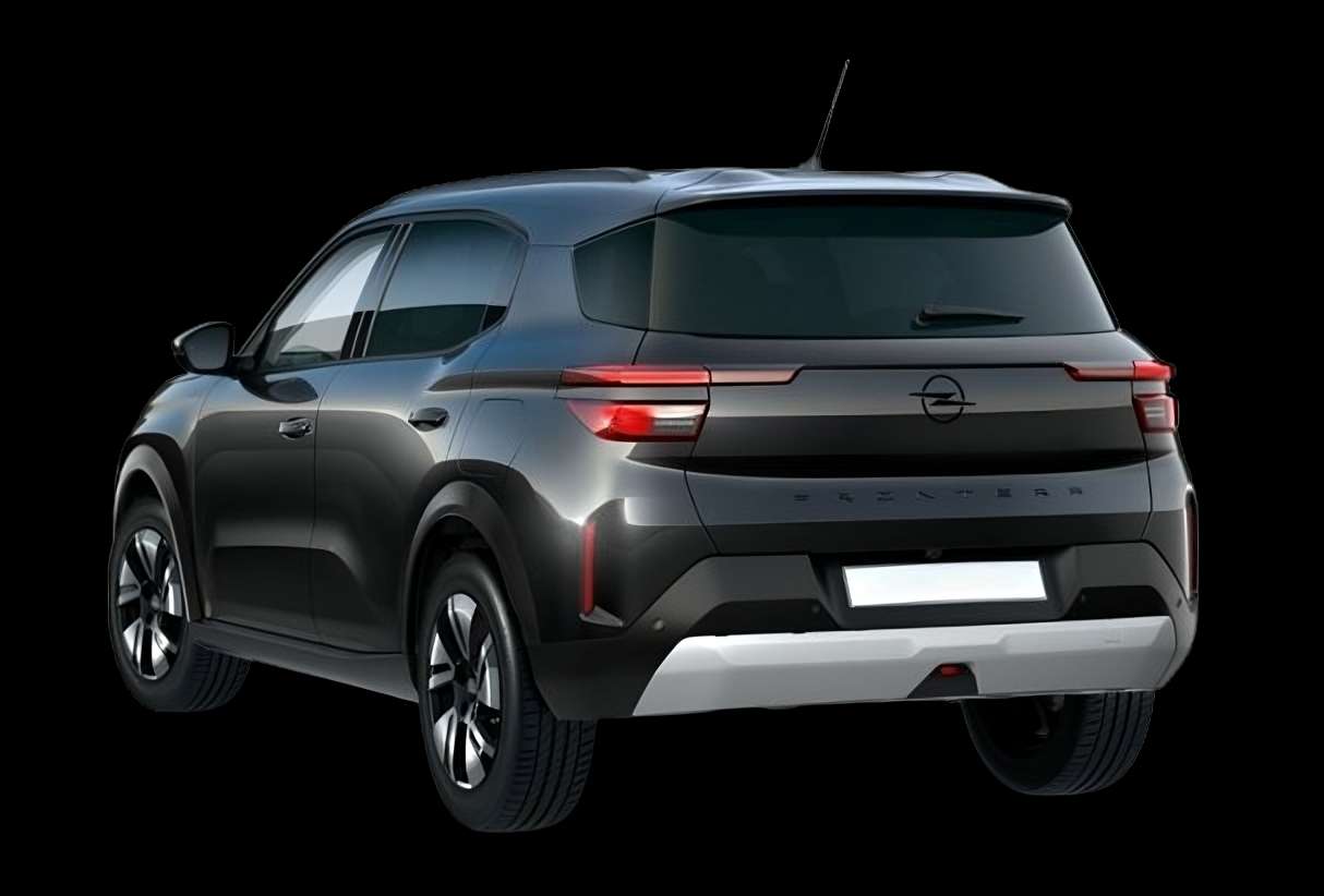 Schräge Heckansicht eines Opel Frontera, freigestellt