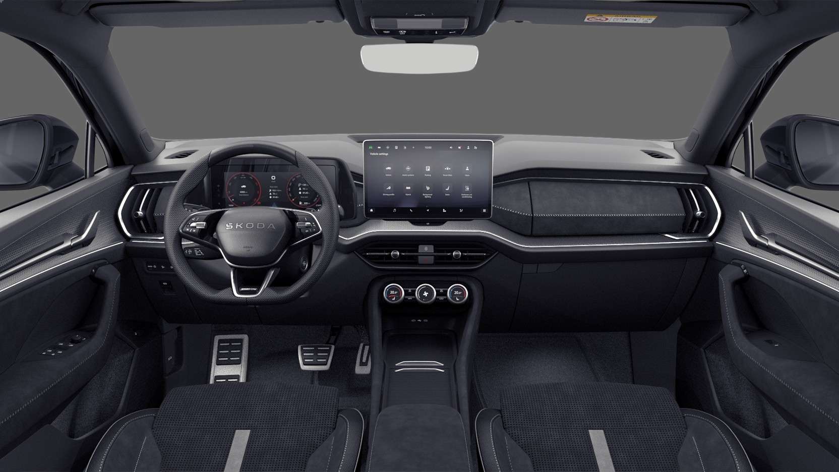 Ansicht des Armaturenbretts eines Skoda Kodiaq