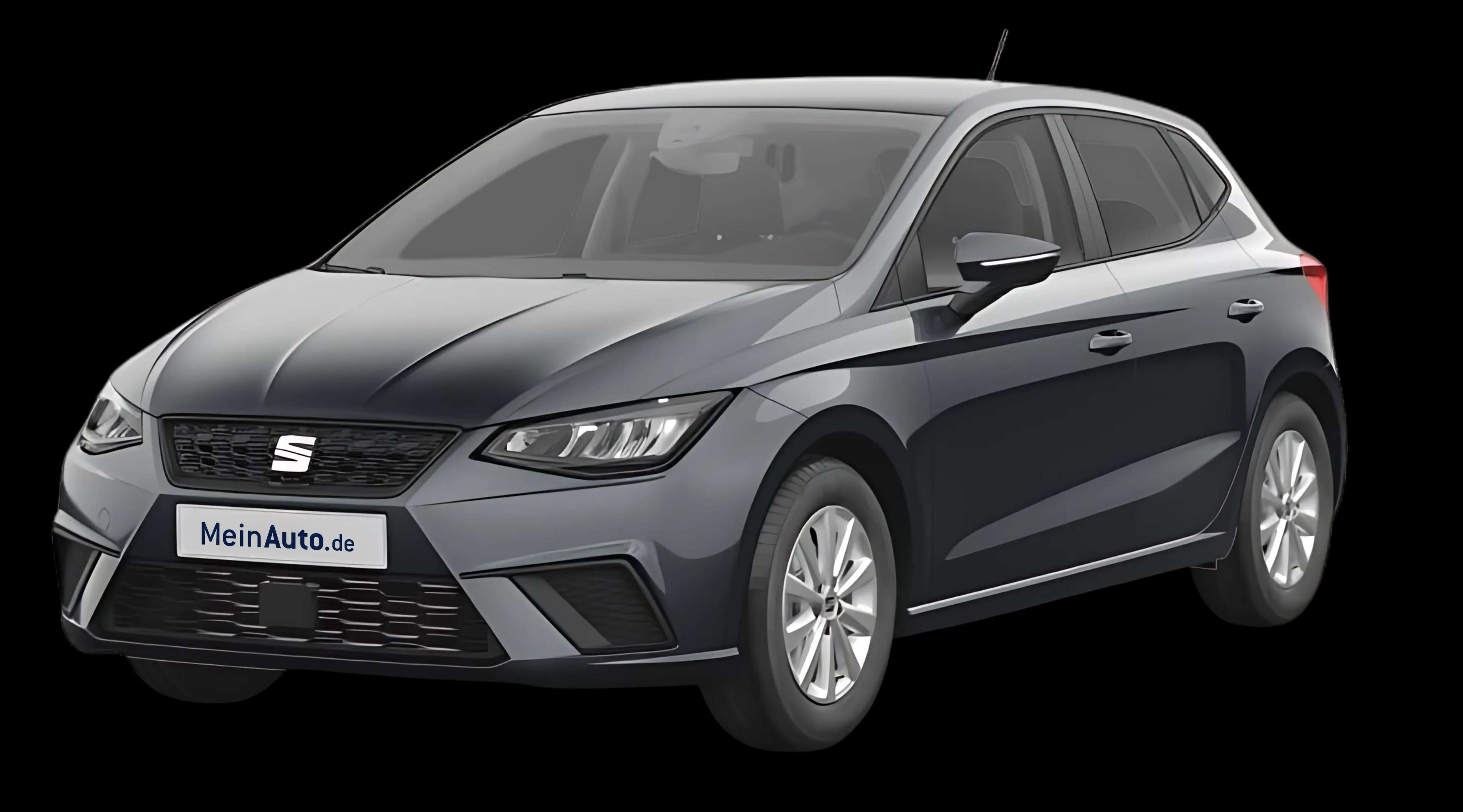 Schräge Frontansicht eines SEAT Ibiza, freigestellt
