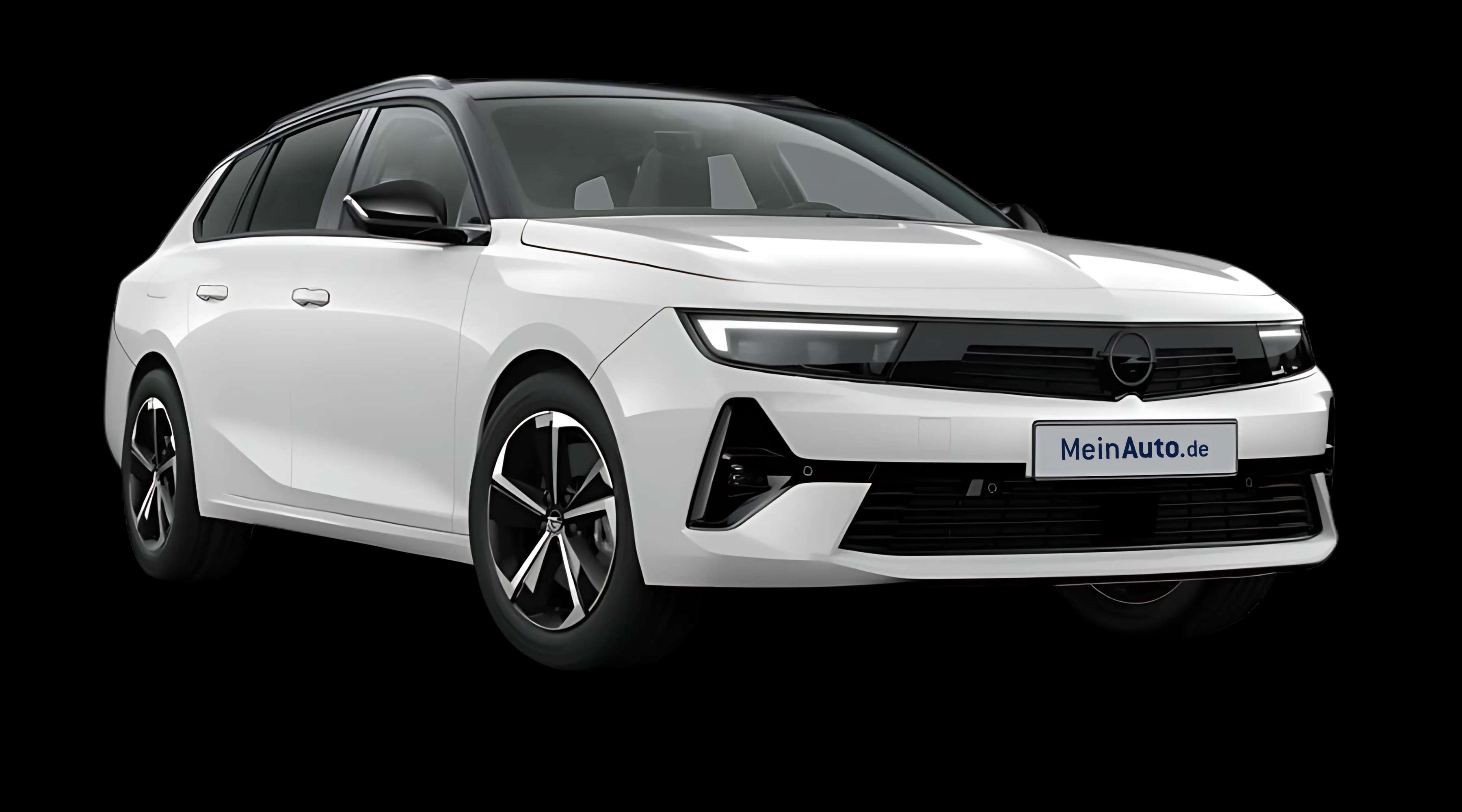 Schräge Frontansicht auf einen Opel Astra, freigestellt