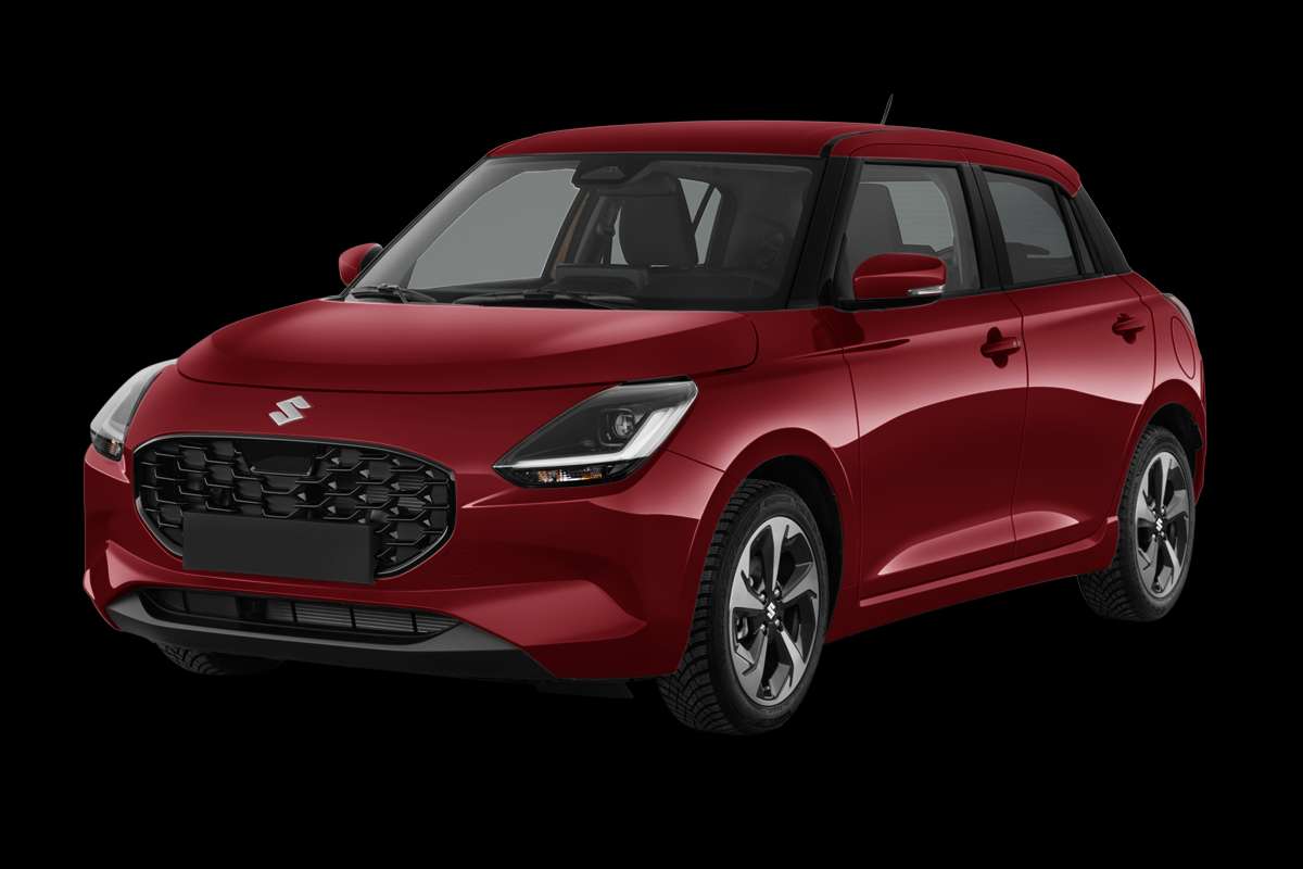 Schräge Frontansicht auf einen Suzuki Swift, freigestellt