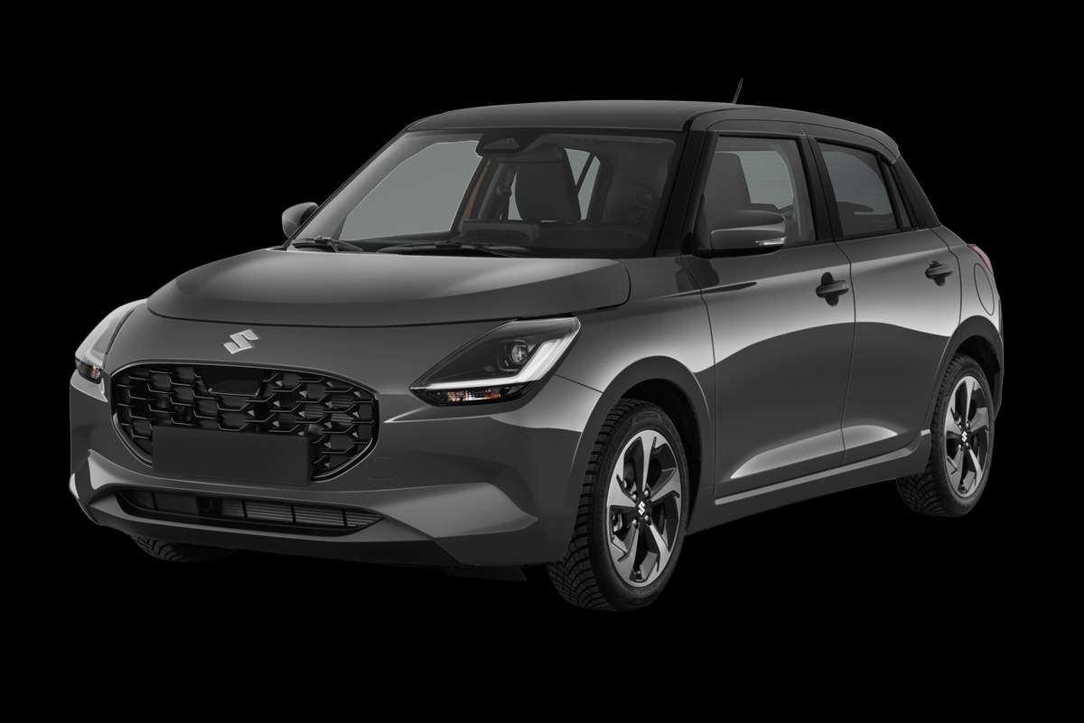 Schräge Frontansicht auf einen Suzuki Swift, freigestellt
