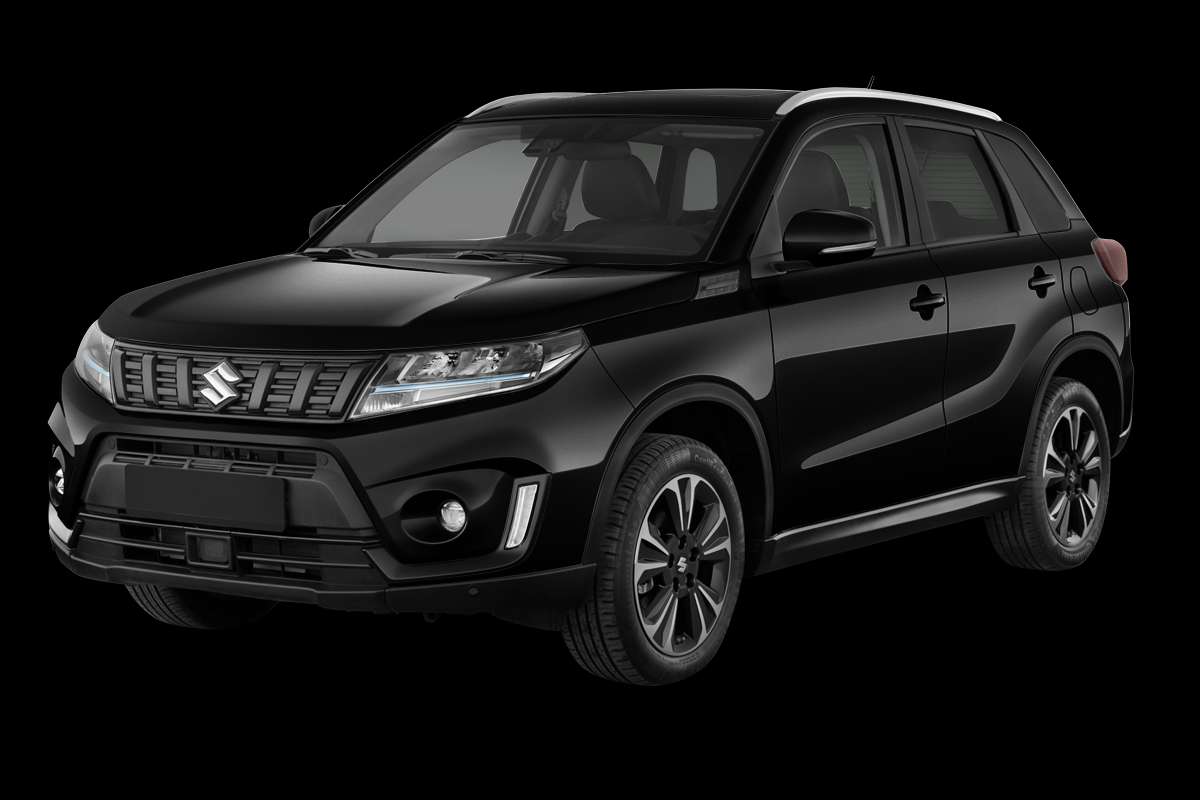 Schräge Frontansicht auf einen Suzuki Vitara, freigestellt