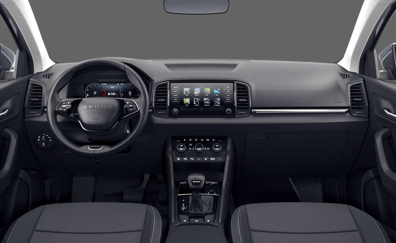 Ansicht des Armaturenbretts eines Skoda Karoq
