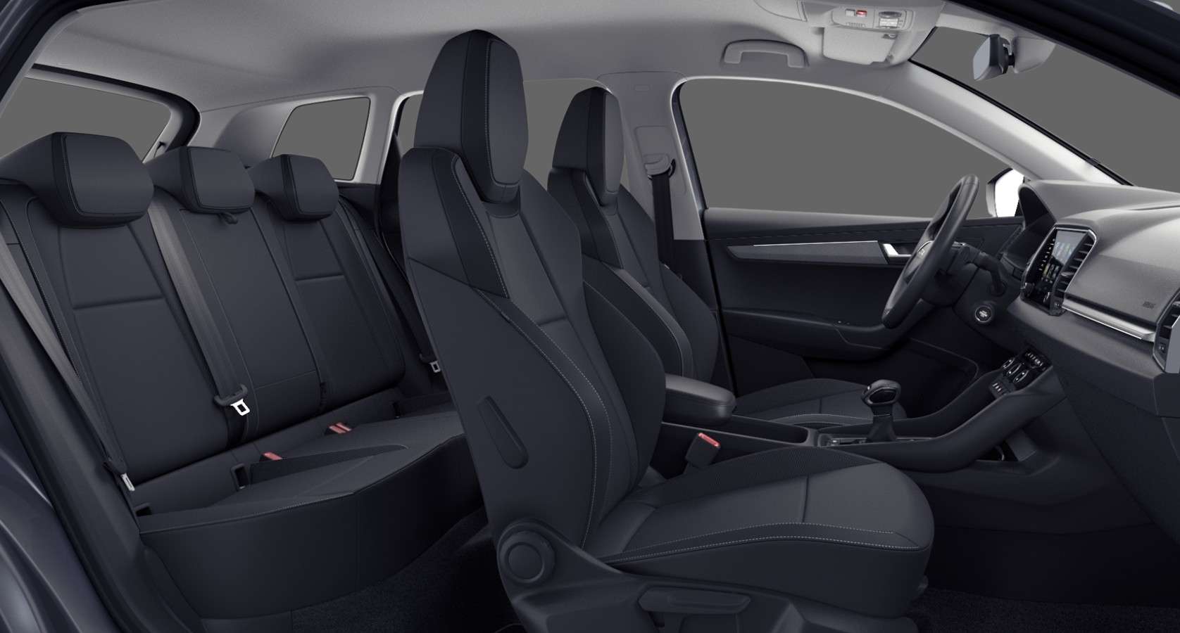 Ansicht der Frontsitze eines Skoda Karoq