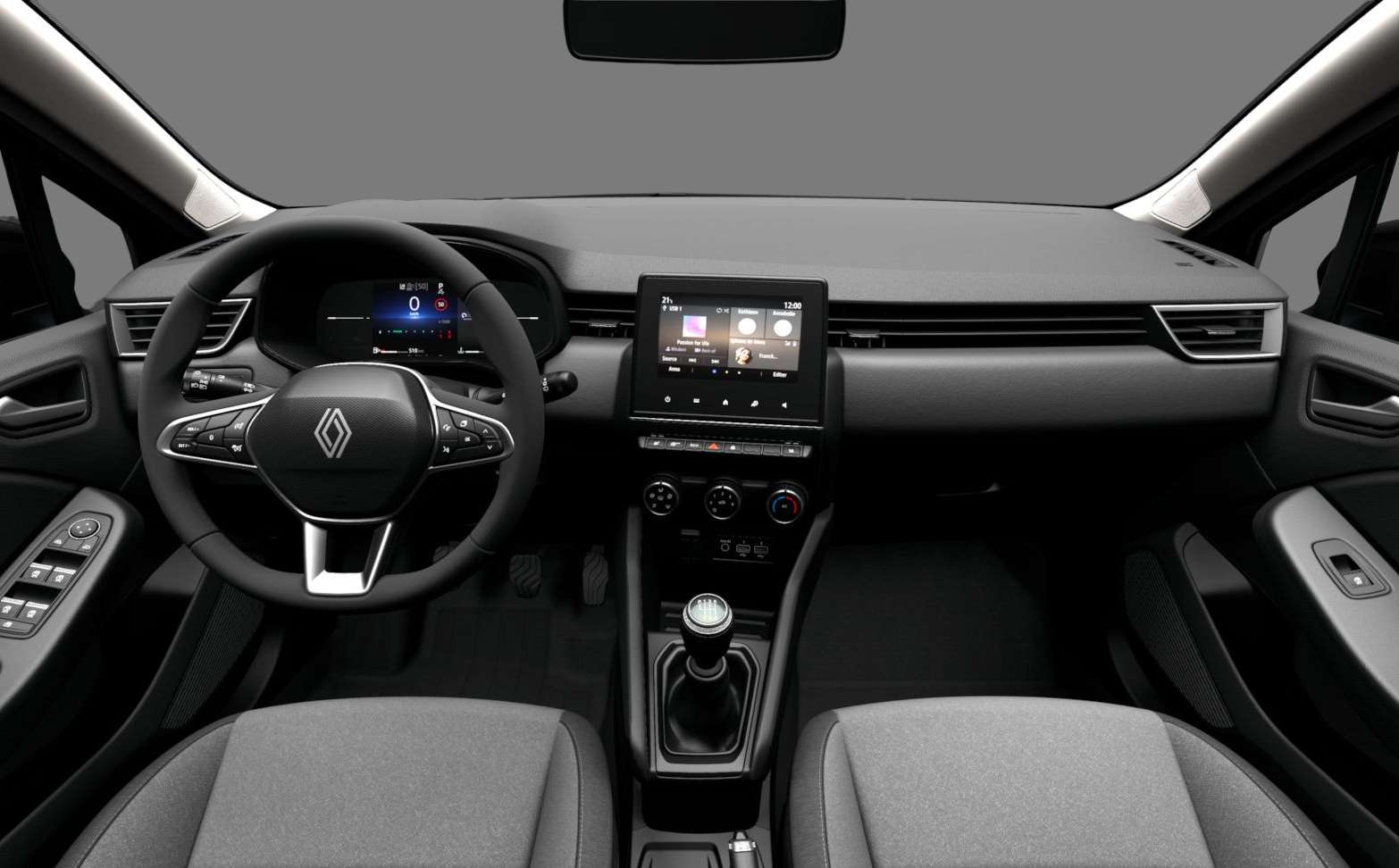 Ansicht des Armaturenbretts eines Renault Clio