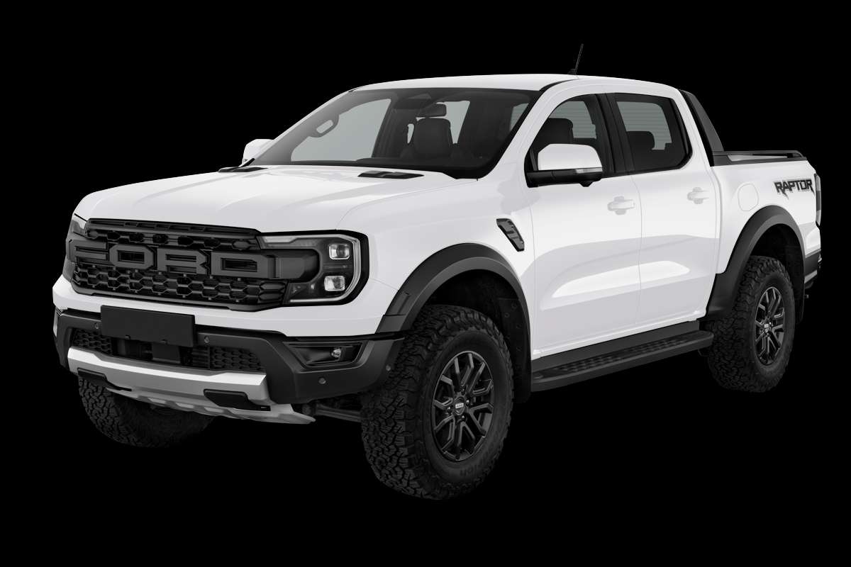 Schräge Frontansicht eines Ford Ranger, freigestellt