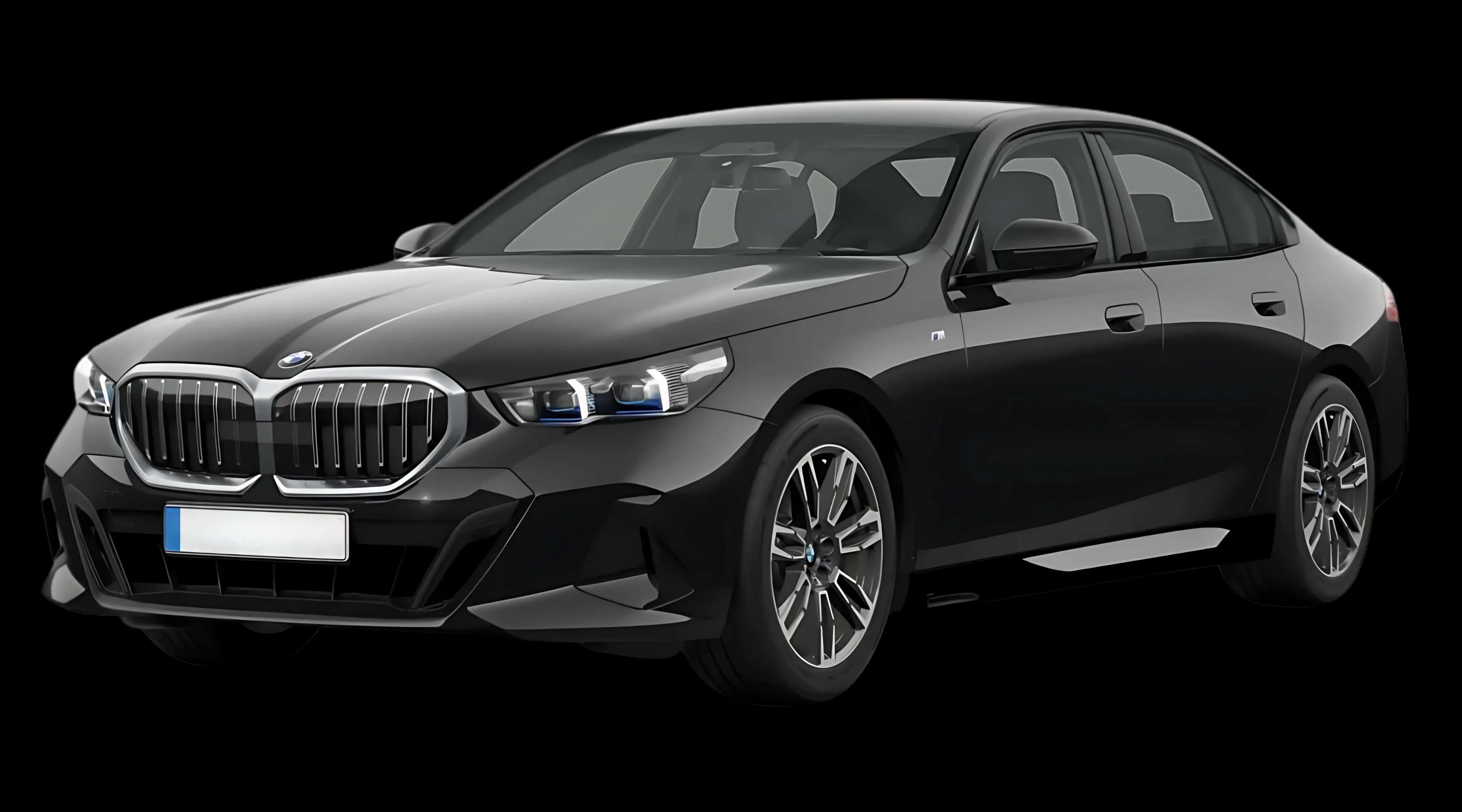 Schräge Frontansicht auf einen BMW 5er-Reihe, freigestellt
