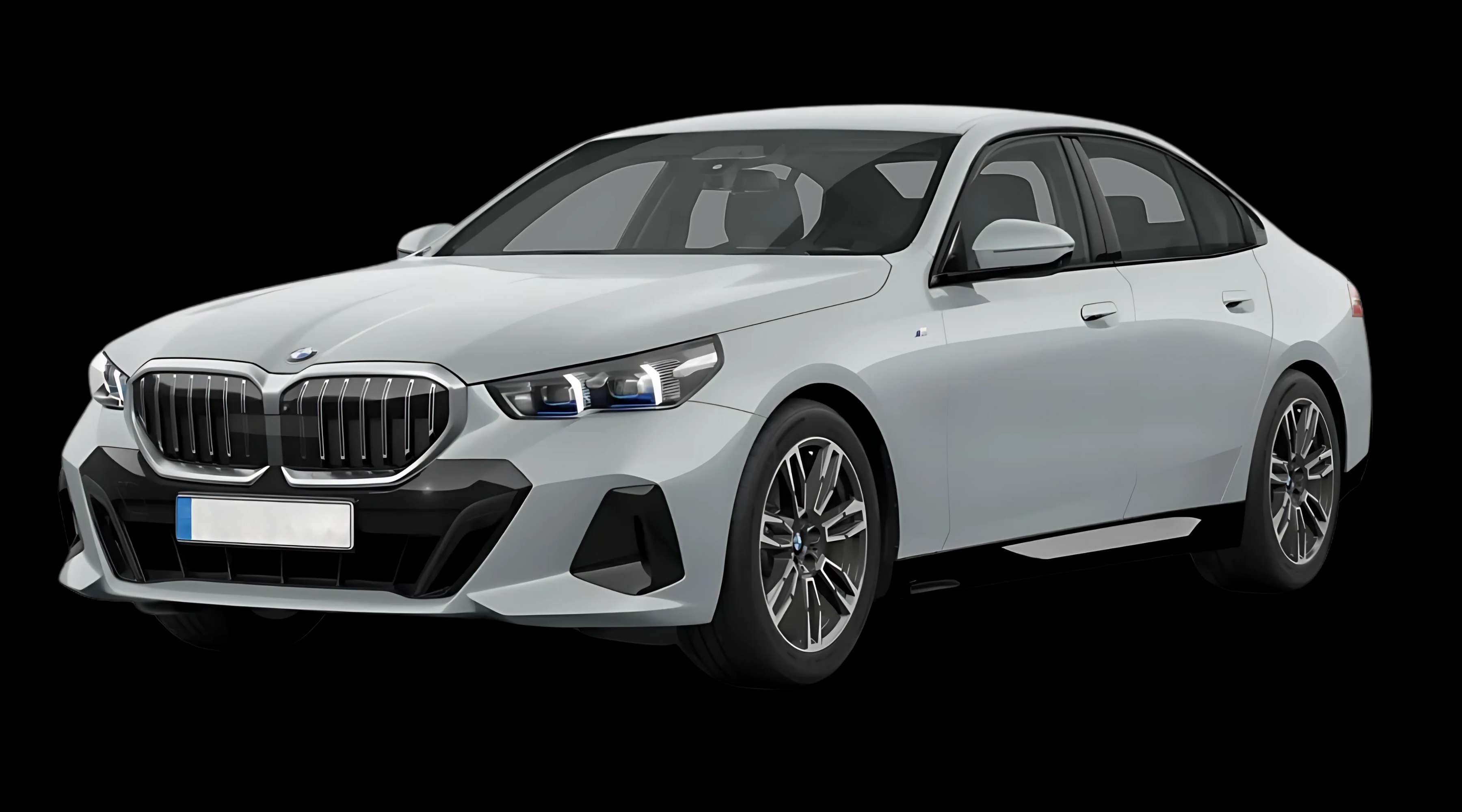 Schräge Frontansicht auf einen BMW 5er-Reihe, freigestellt