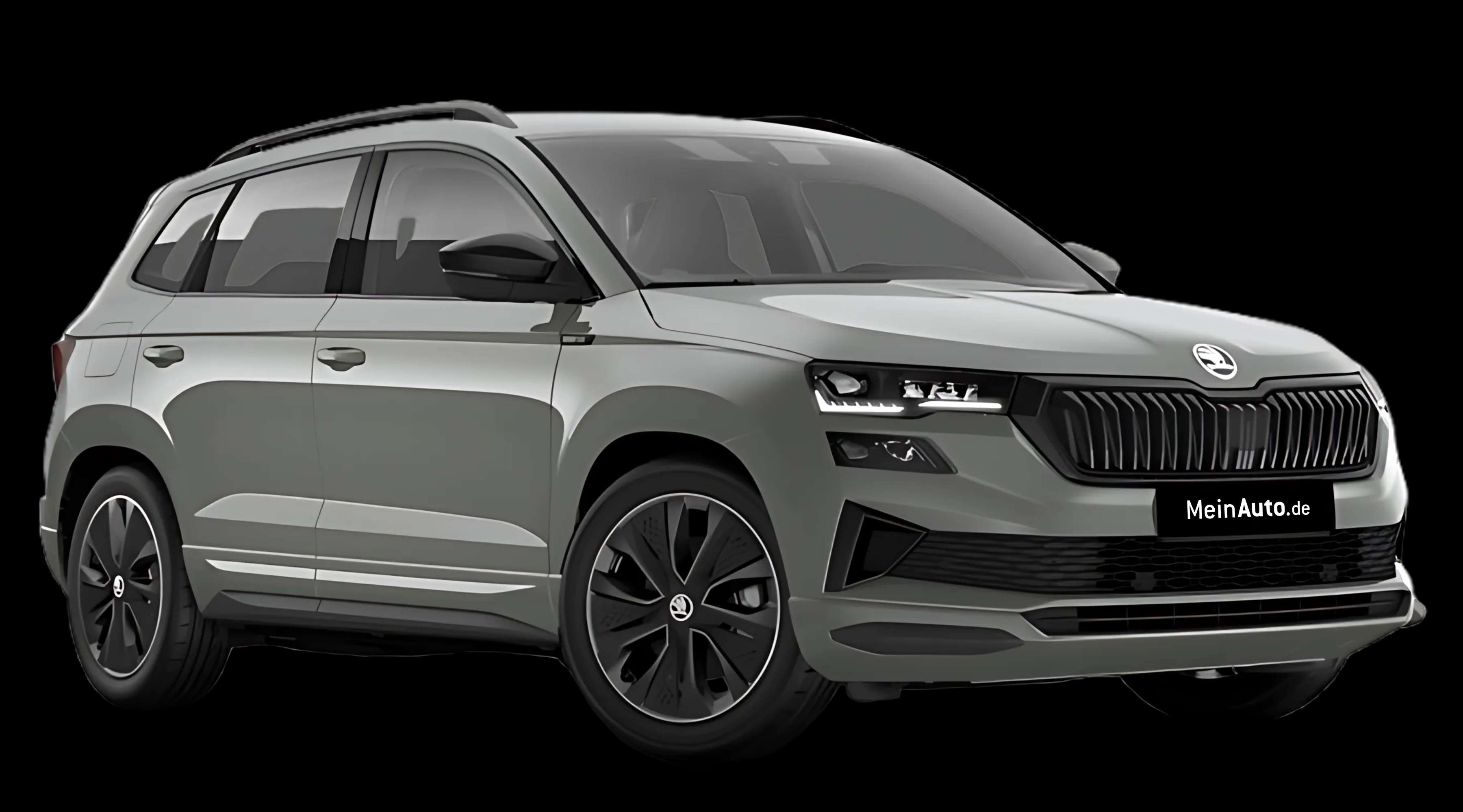 Schräge Frontansicht eines Skoda Karoq, freigestellt
