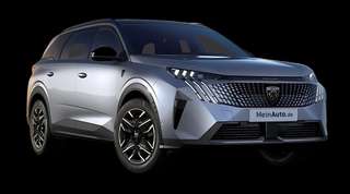 Schräge Frontansicht auf einen Peugeot 5008 GT, freigestellt