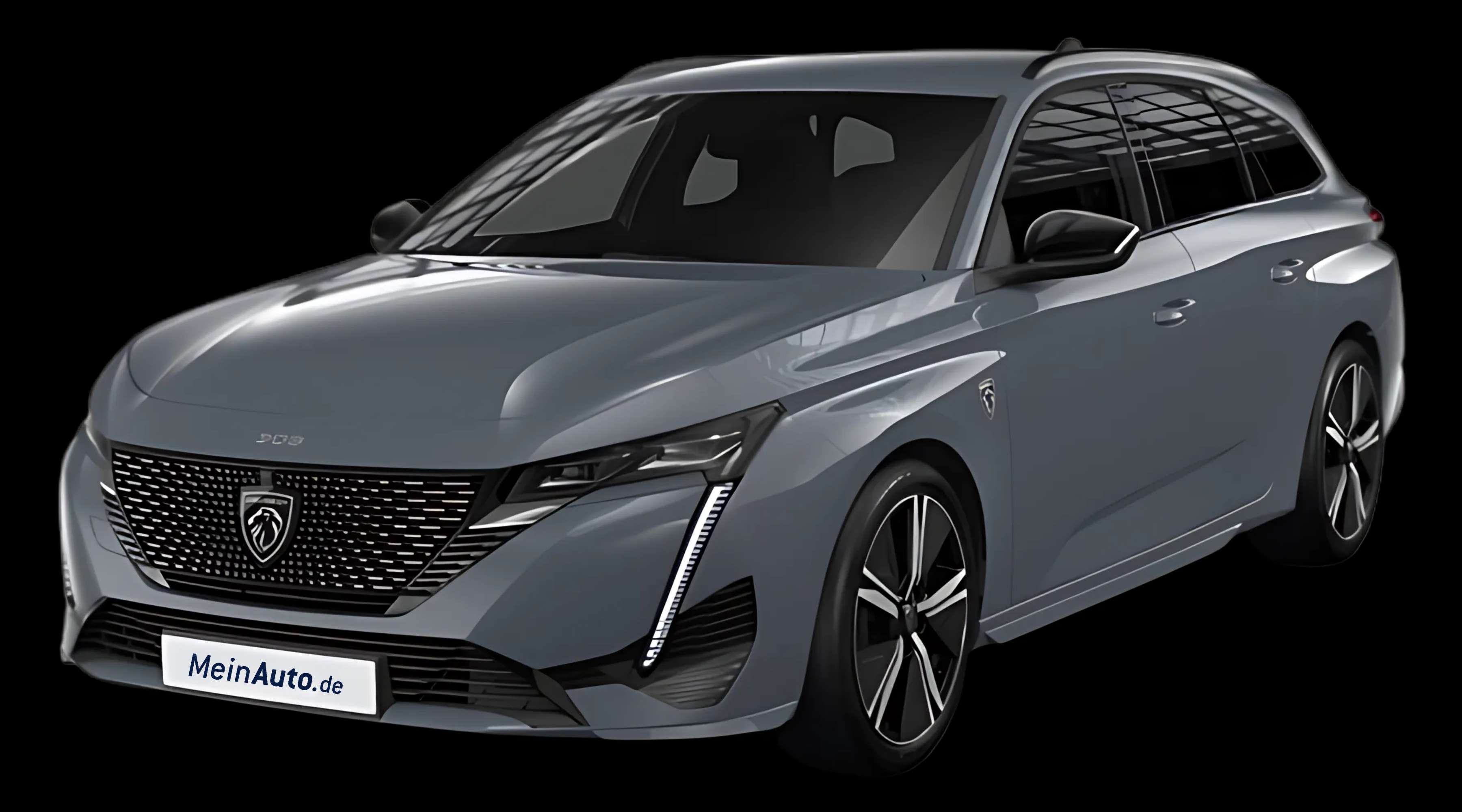 Schräge Frontansicht eines Peugeot 308, freigestellt