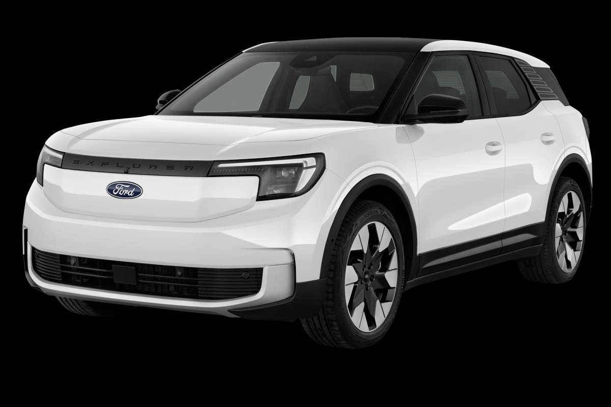 Schräge Frontansicht auf einen Ford Explorer, freigestellt