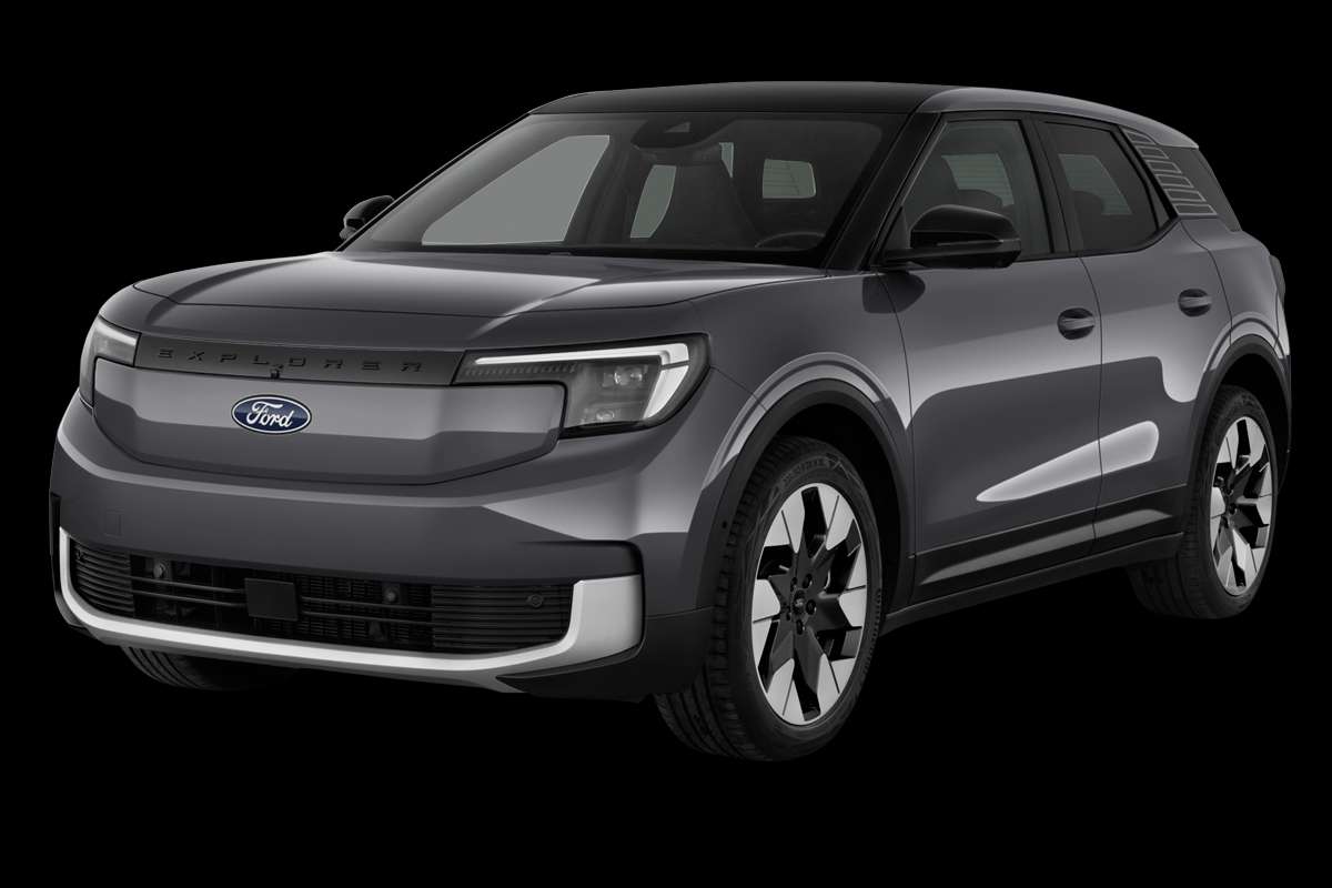 Schräge Frontansicht auf einen Ford Explorer, freigestellt