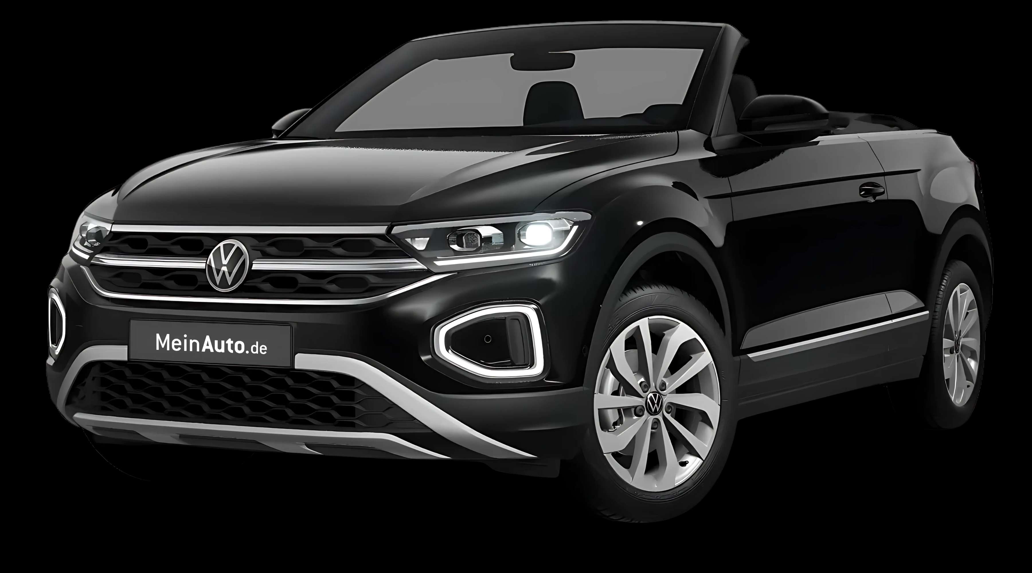 Schräge Frontansicht auf einen Volkswagen T-Roc, freigestellt