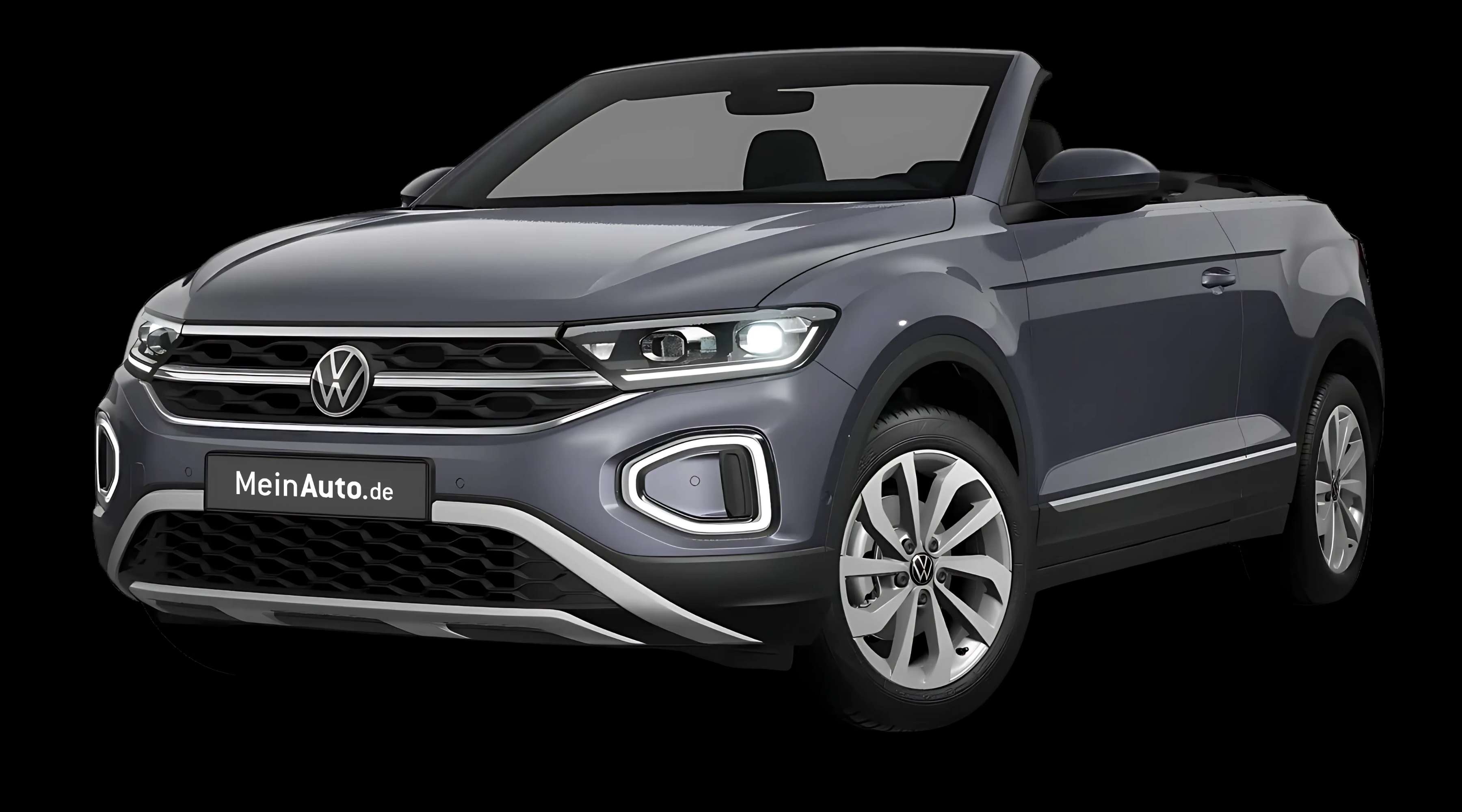Schräge Frontansicht auf einen Volkswagen T-Roc, freigestellt