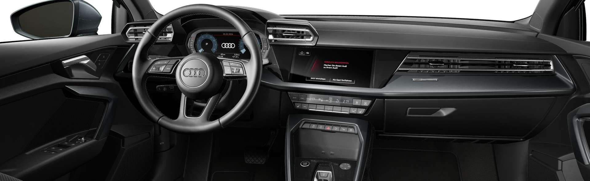 Ansicht des Armaturenbretts eines Audi A3