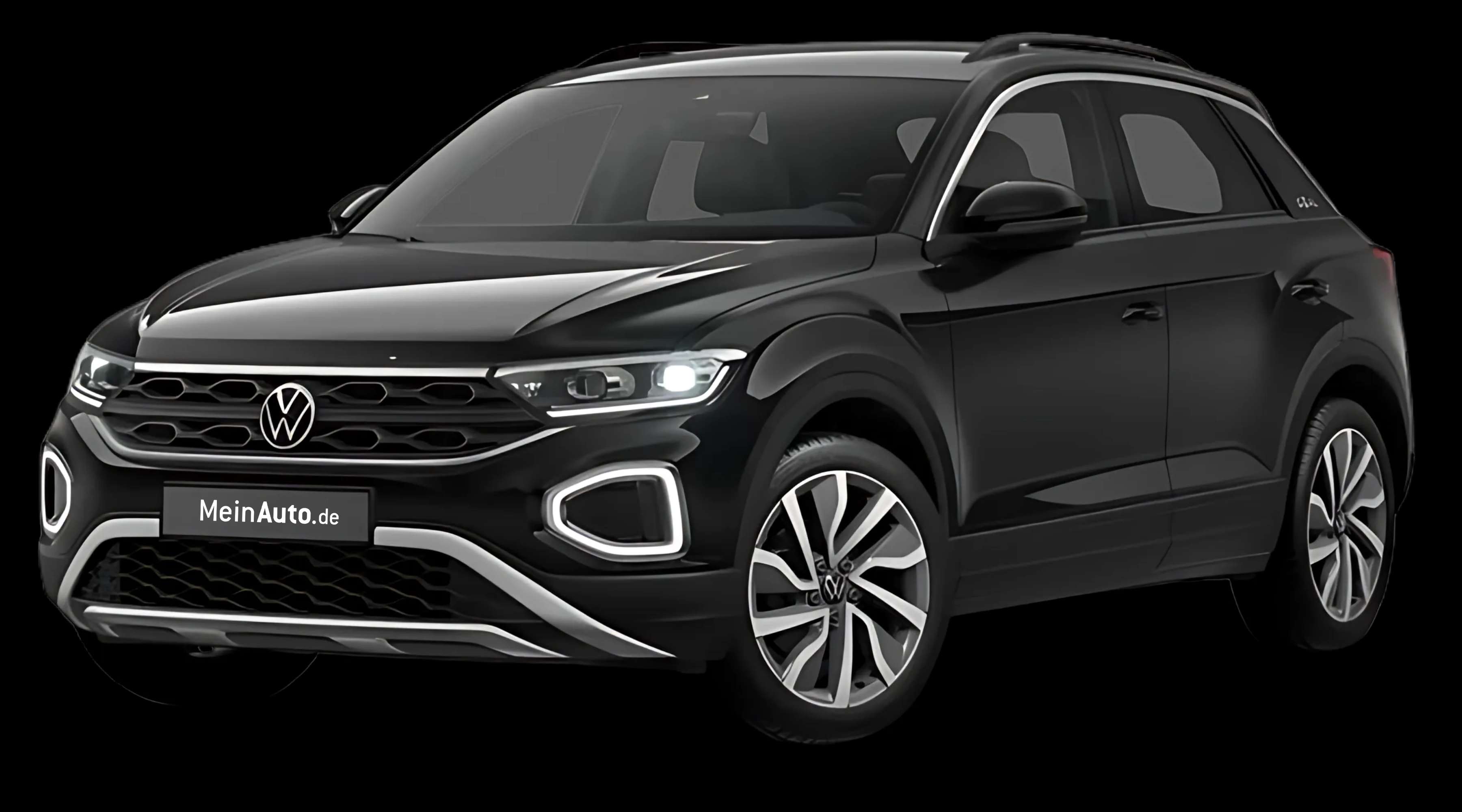Schräge Frontansicht auf einen Volkswagen T-Roc, freigestellt