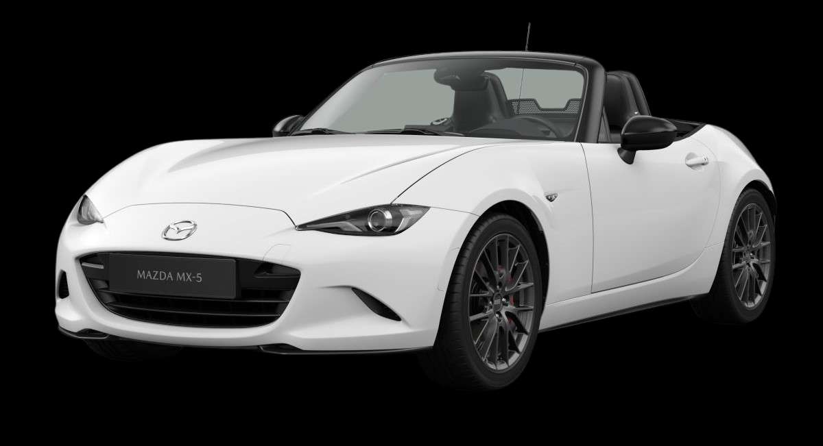 Schräge Frontansicht auf einen Mazda MX-5, freigestellt