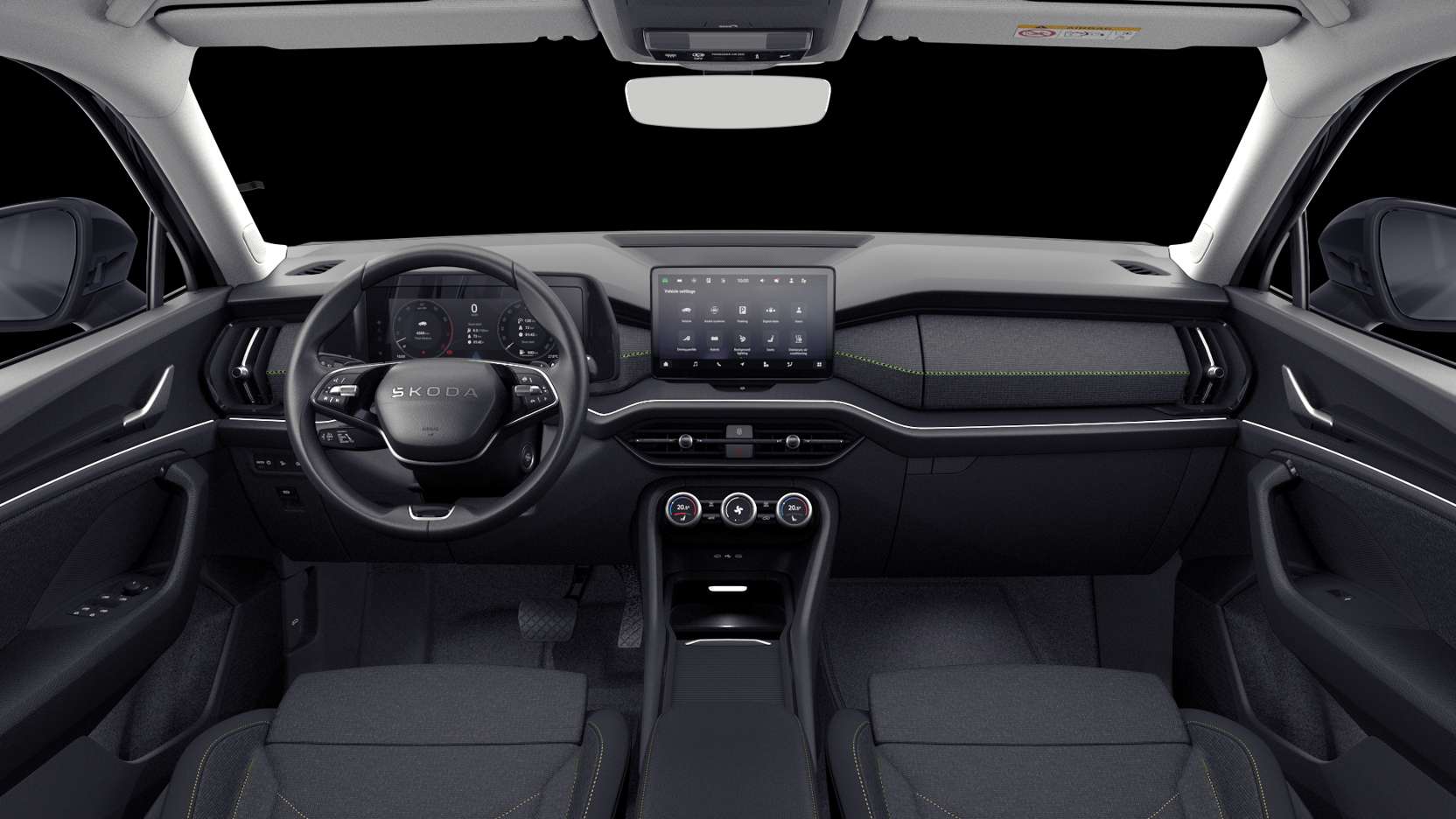 Ansicht des Armaturenbretts eines Skoda Kodiaq