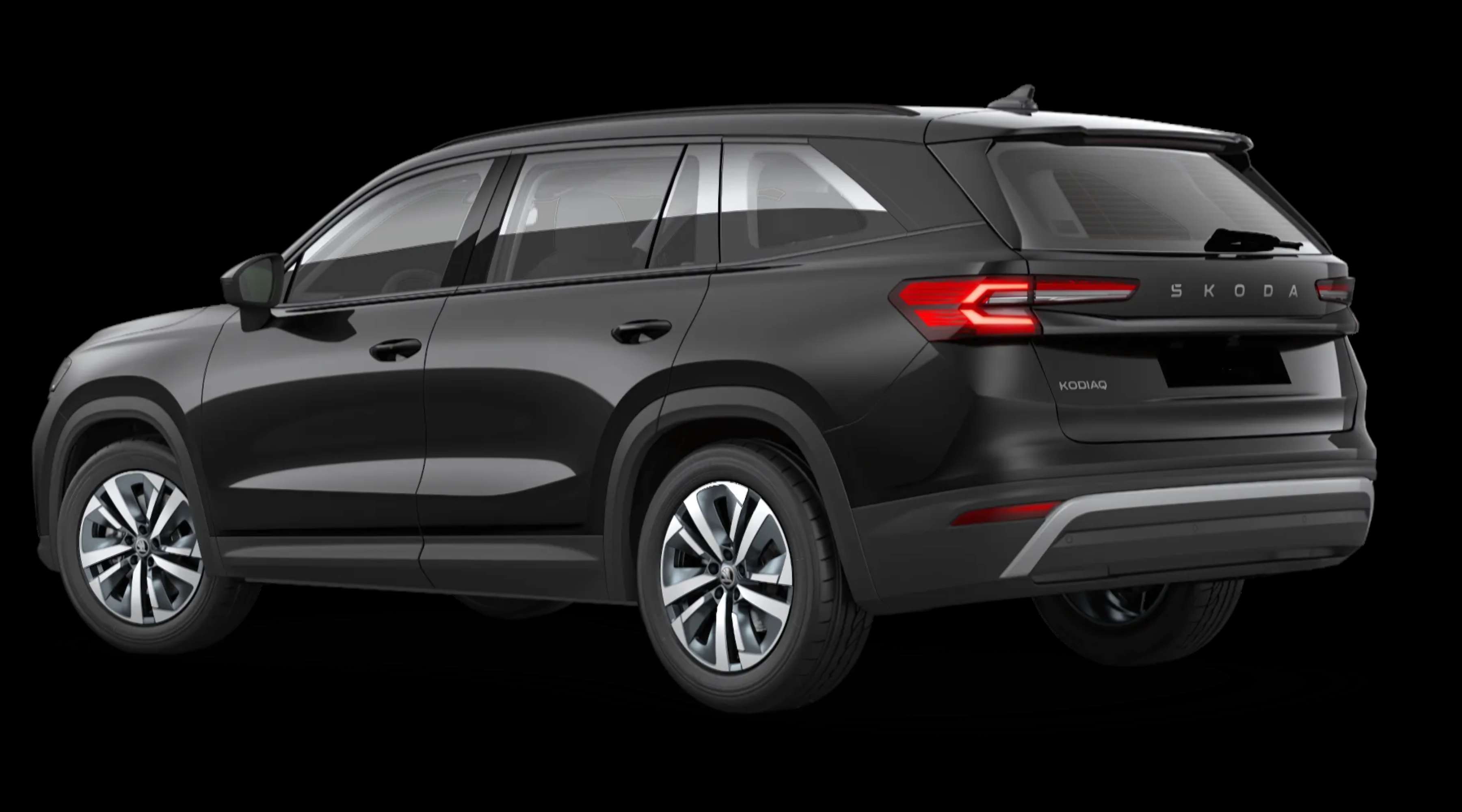 Schräge Heckansicht auf einen Skoda Kodiaq, freigestellt