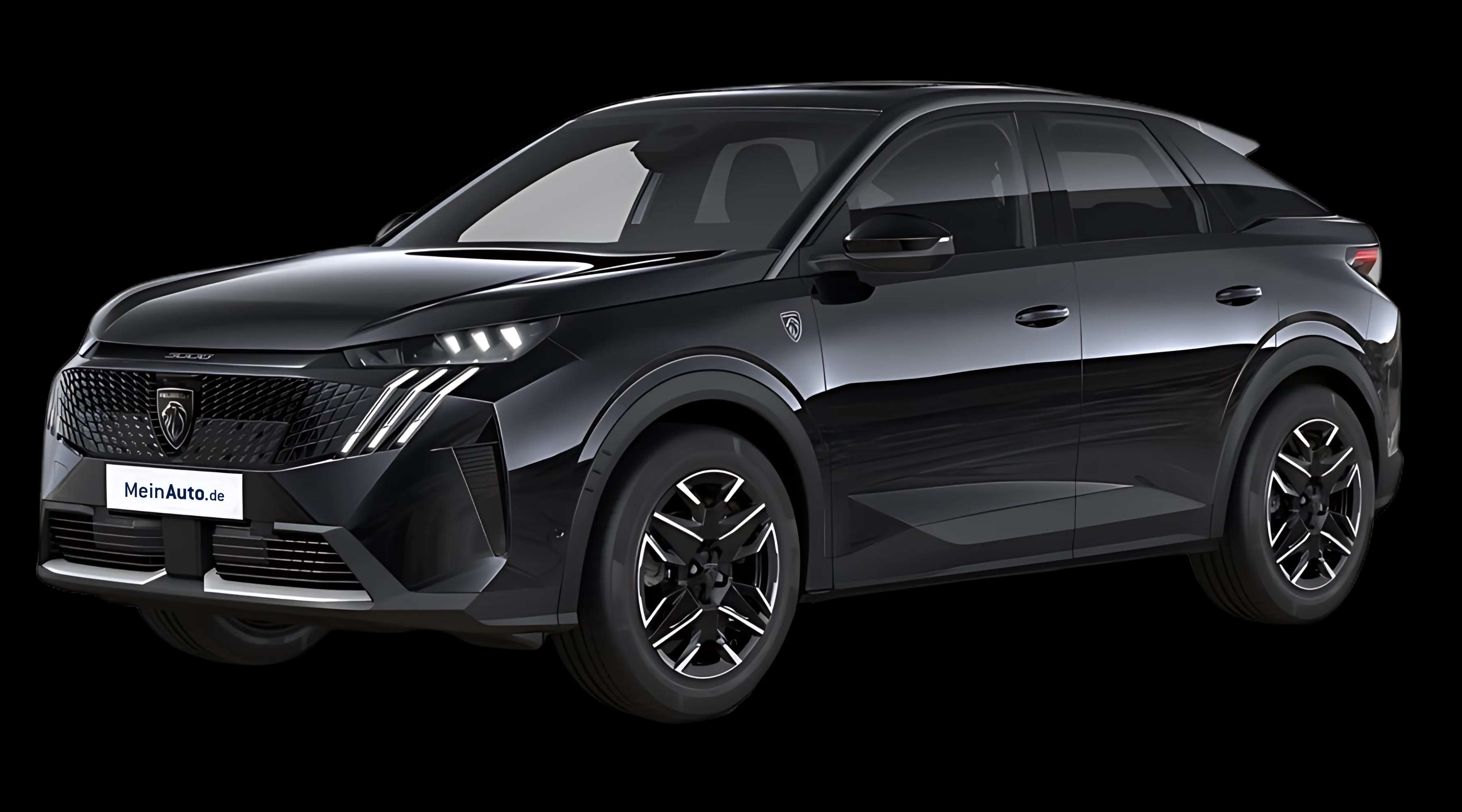 Schräge Frontansicht auf einen Peugeot 3008, freigestellt