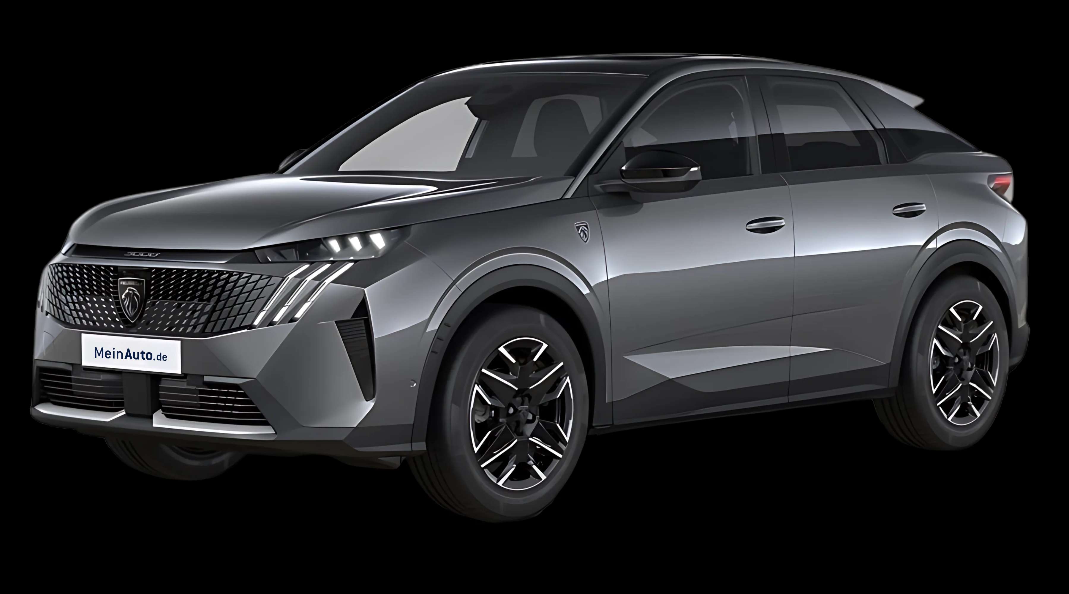 Schräge Frontansicht auf einen Peugeot 3008, freigestellt