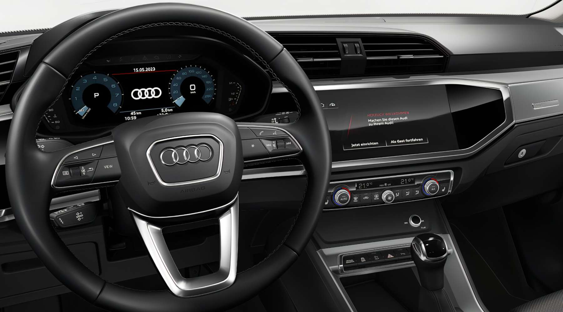 Ansicht des Armaturenbretts eines Audi Q3 Sportback