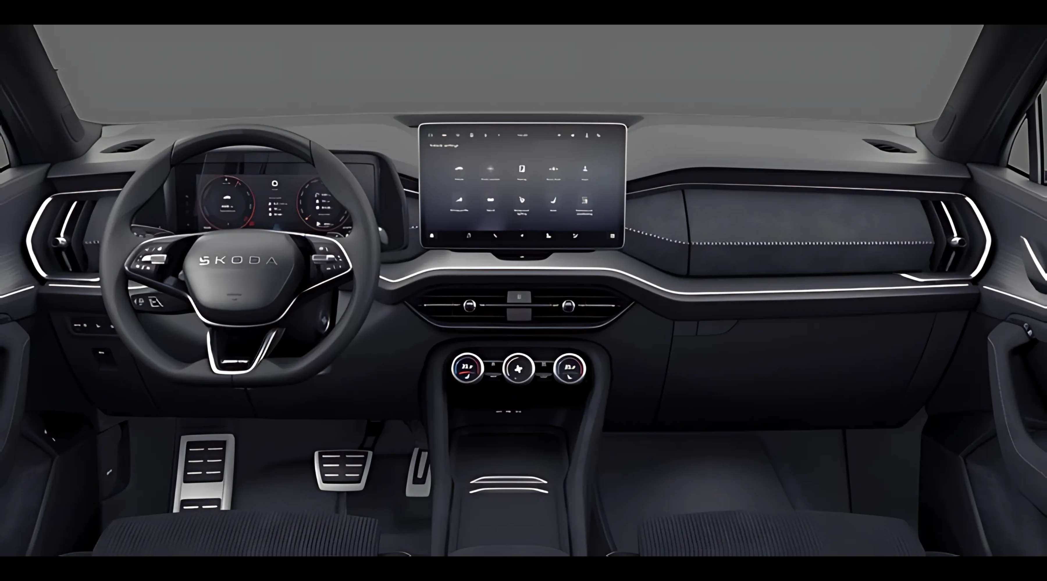 Ansicht des Armaturenbretts eines Skoda Kodiaq