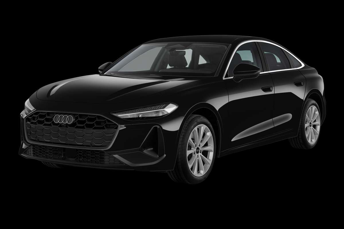 Schräge Frontansicht auf einen Audi A5, freigestellt