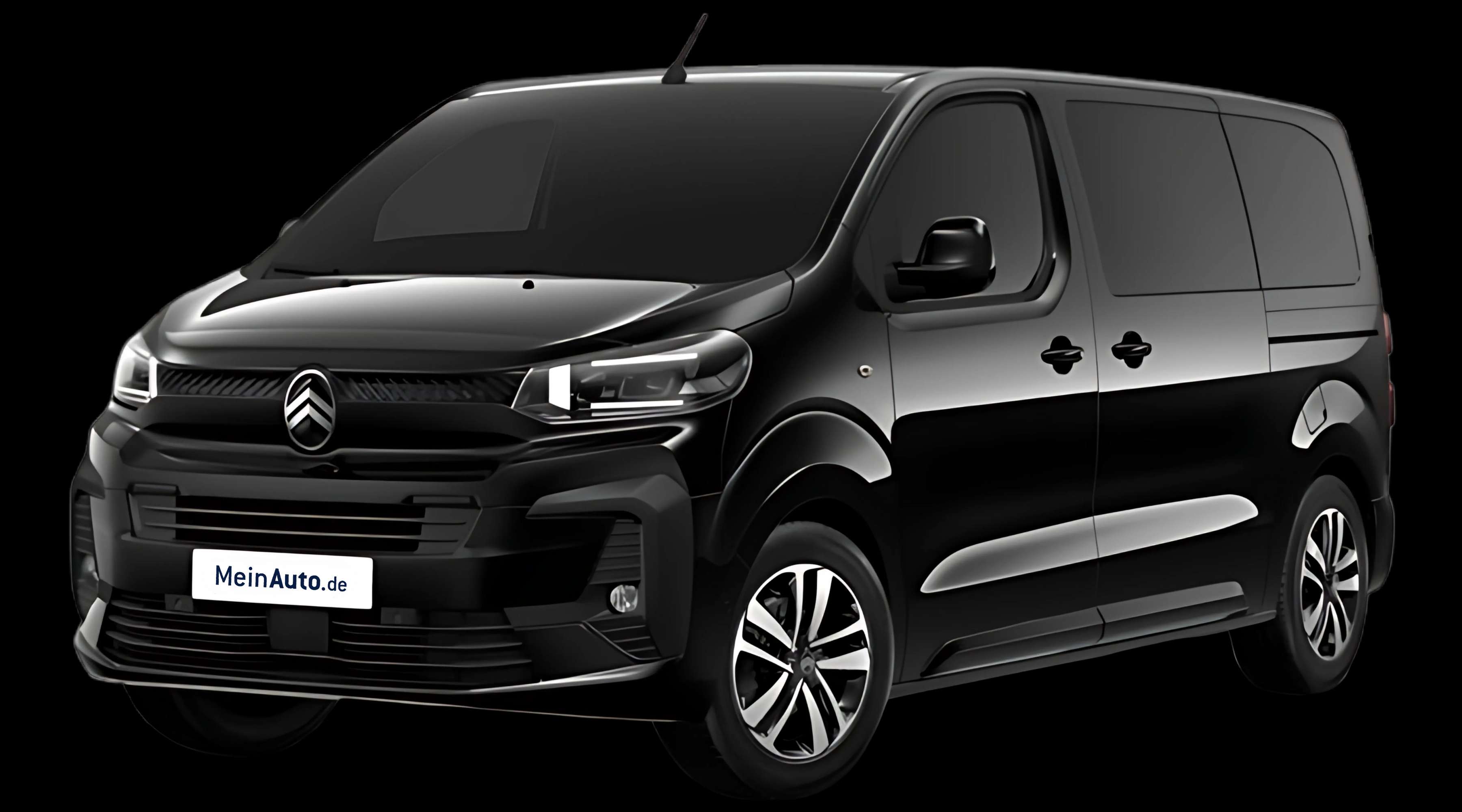 Schräge Frontansicht auf einen Citroën SpaceTourer, freigestellt