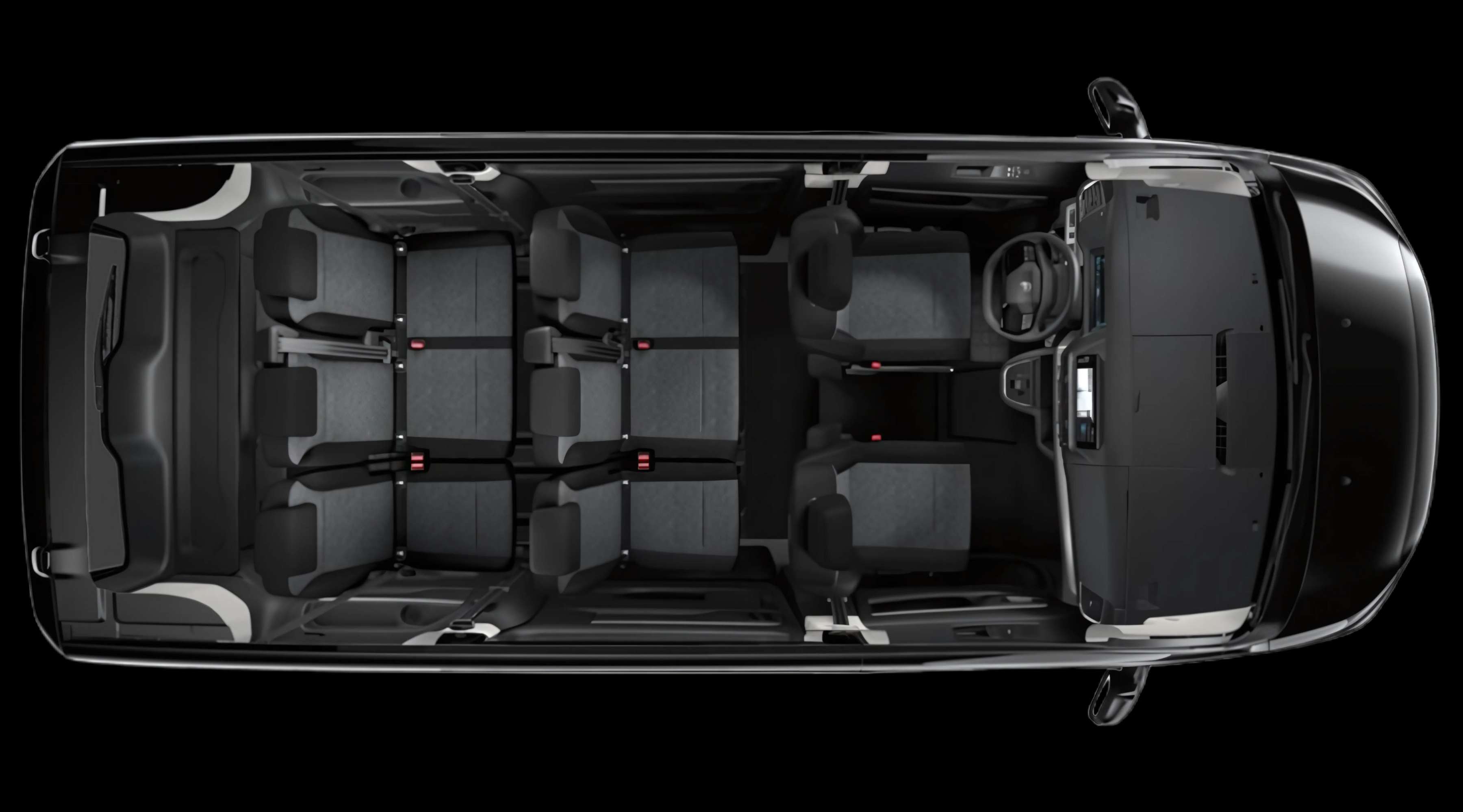 Ansicht der Rücksitze eines Citroën SpaceTourer