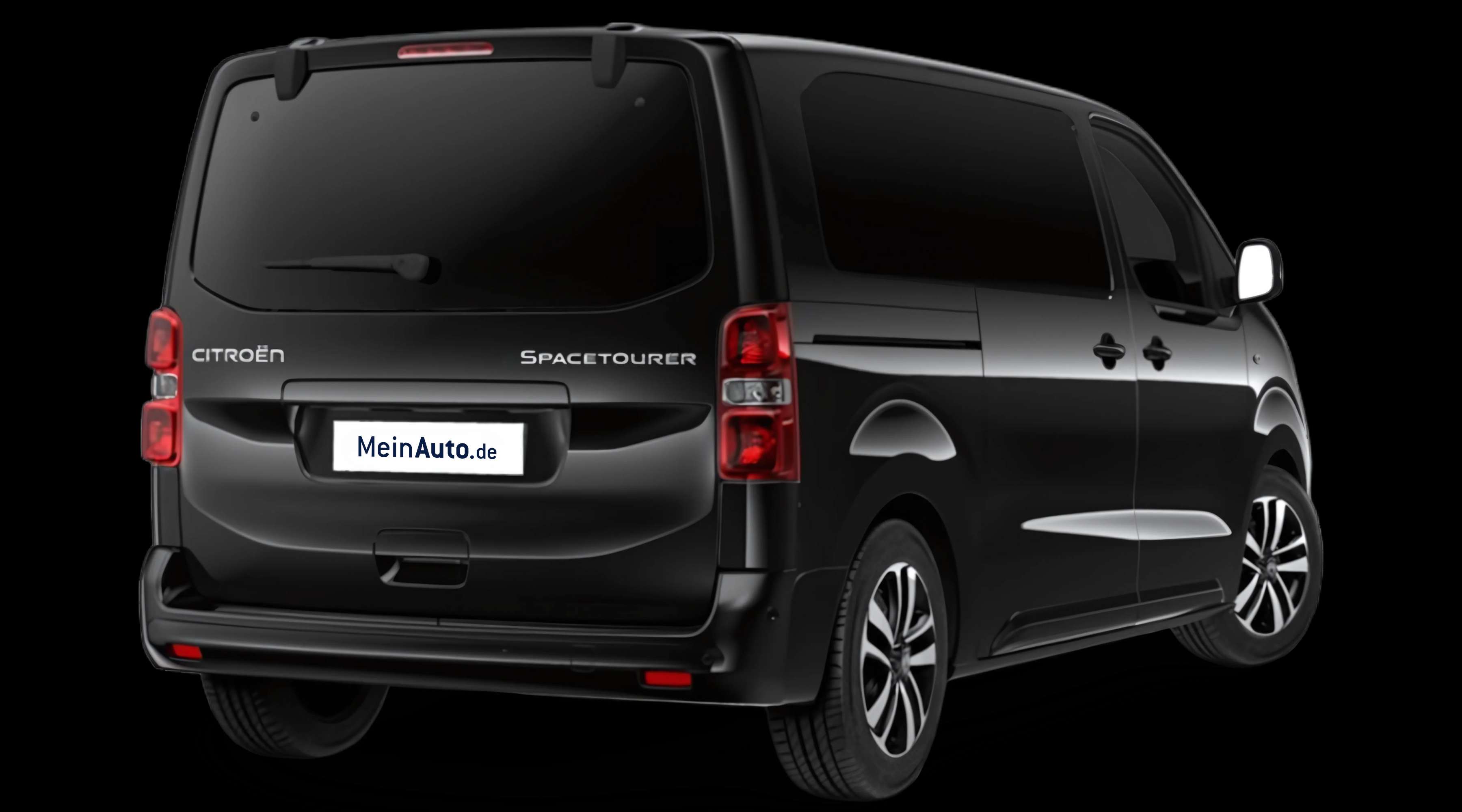 Schräge Heckansicht auf einen Citroën SpaceTourer, freigestellt