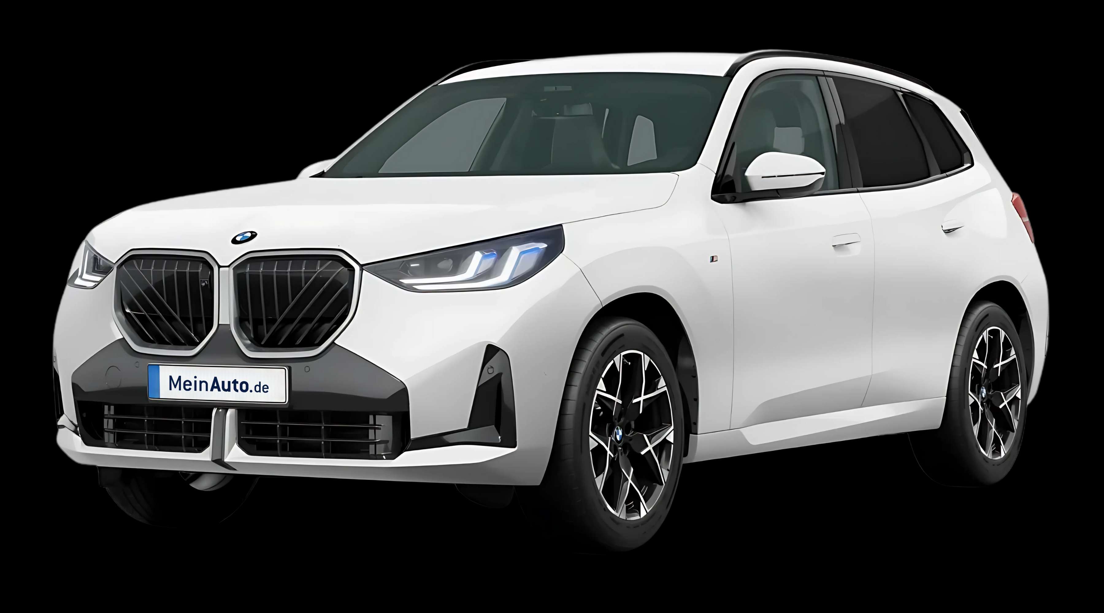 Schräge Frontansicht auf einen BMW X3, freigestellt